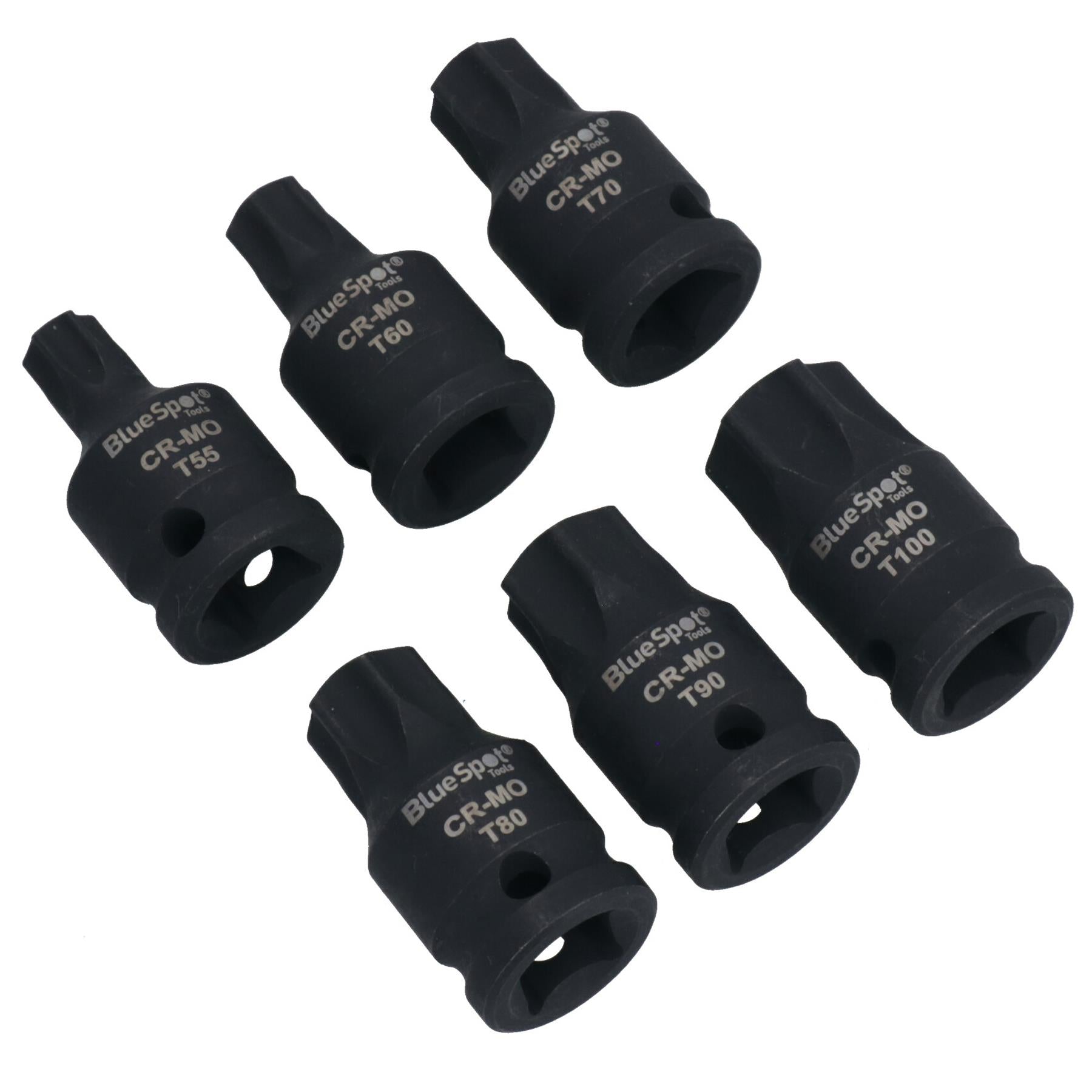 1/2-Zoll-Antrieb, Schlagschrauber, männlich, Torx-Stern-Bit-Steckschlüssel, Stubby T55 – T100, 6-teiliges Set