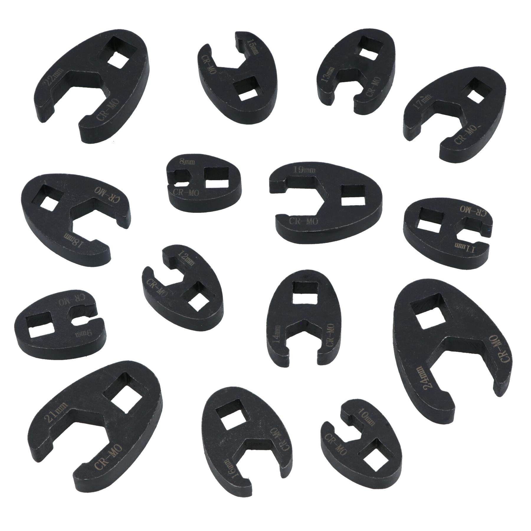 Metric Impact Impacted Crowfeet Crowfoot Spanner Wrench Set 8 – 24mm 15pc