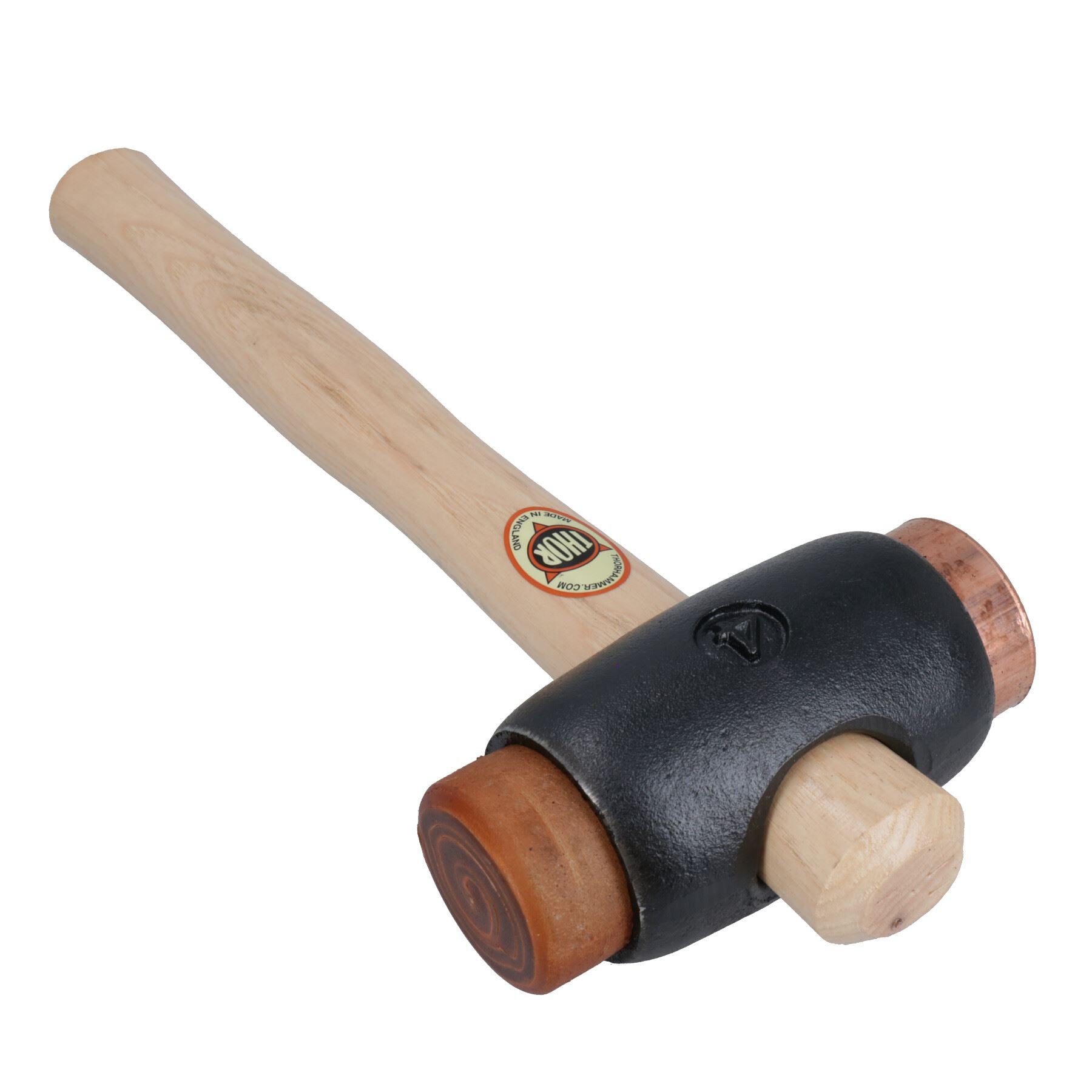 Marteau à tête en cuivre et cuir brut Thor n° 4 / maillet en cuir Dead Blow TE400