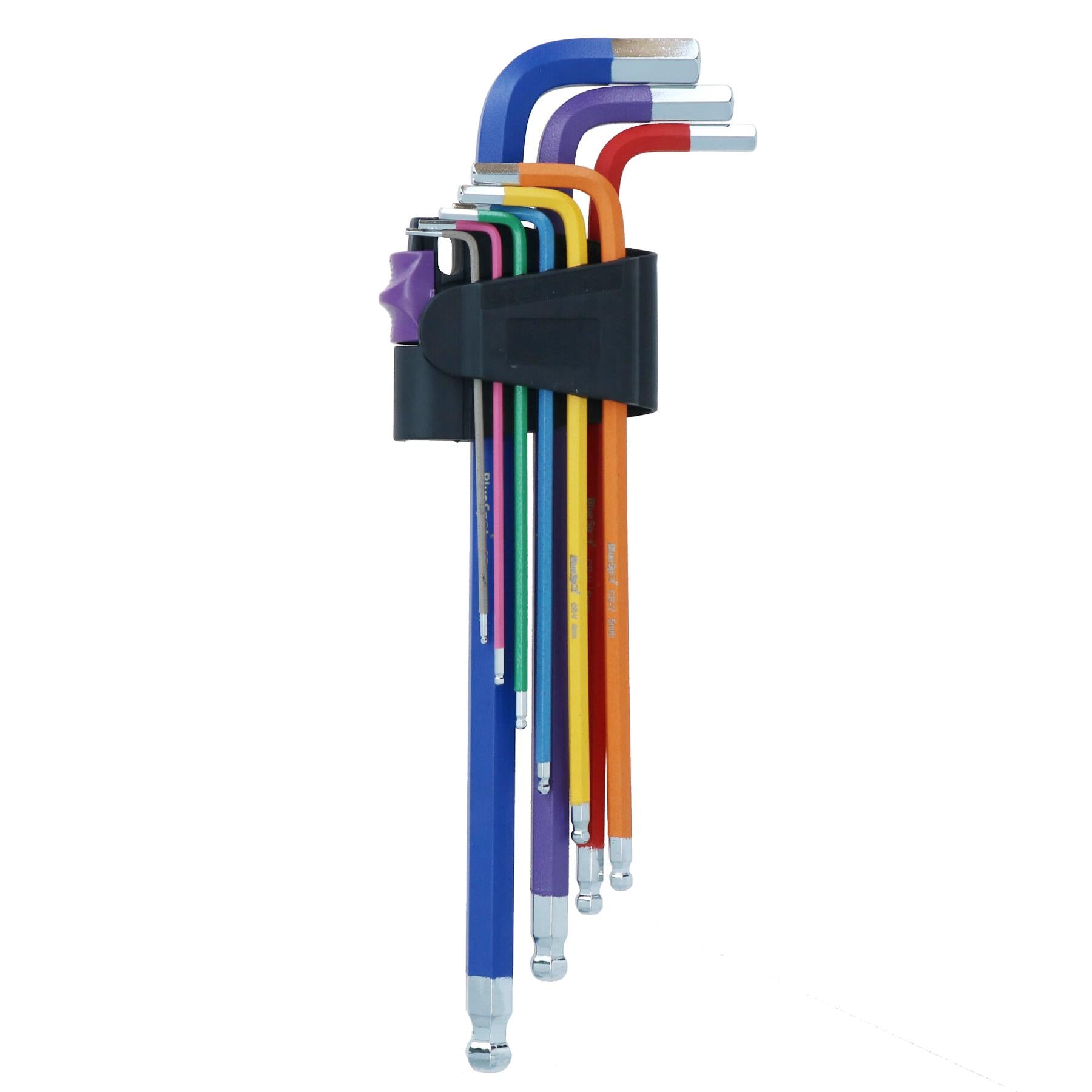 Metric Long Ball Ended Allen hex Keys Multicoloured Anti Slip 1.5 – 10mm 9pc