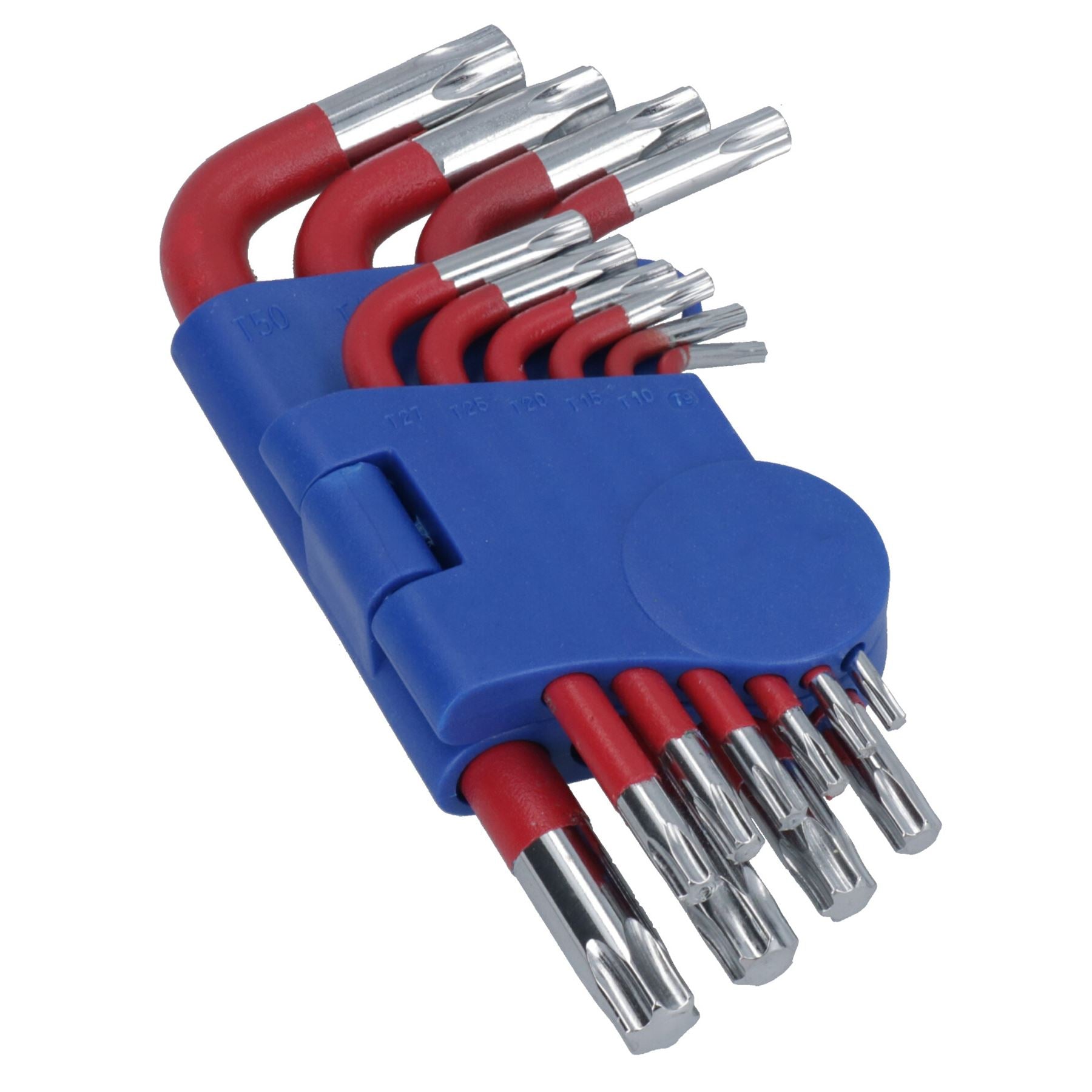 10 Stück farbige kurze Torx-Sternschlüssel mit Halter T9 – T50 Anti-Rutsch-Griffbelag