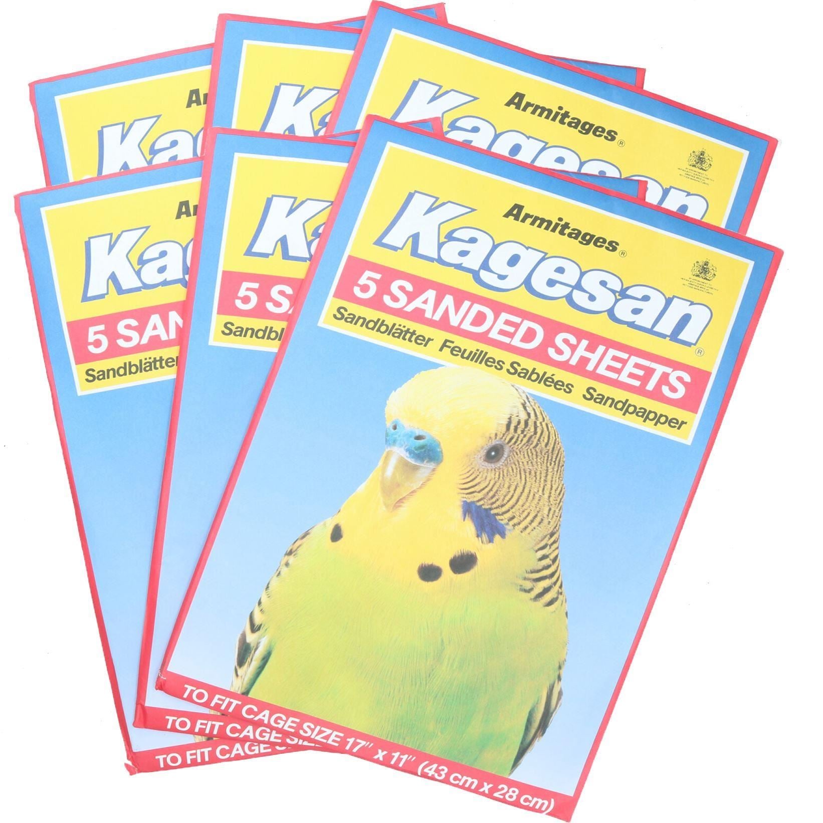 60 Sanded Sheets Sandpaper Cage Lining Budgies Caged Birds 28x43cm