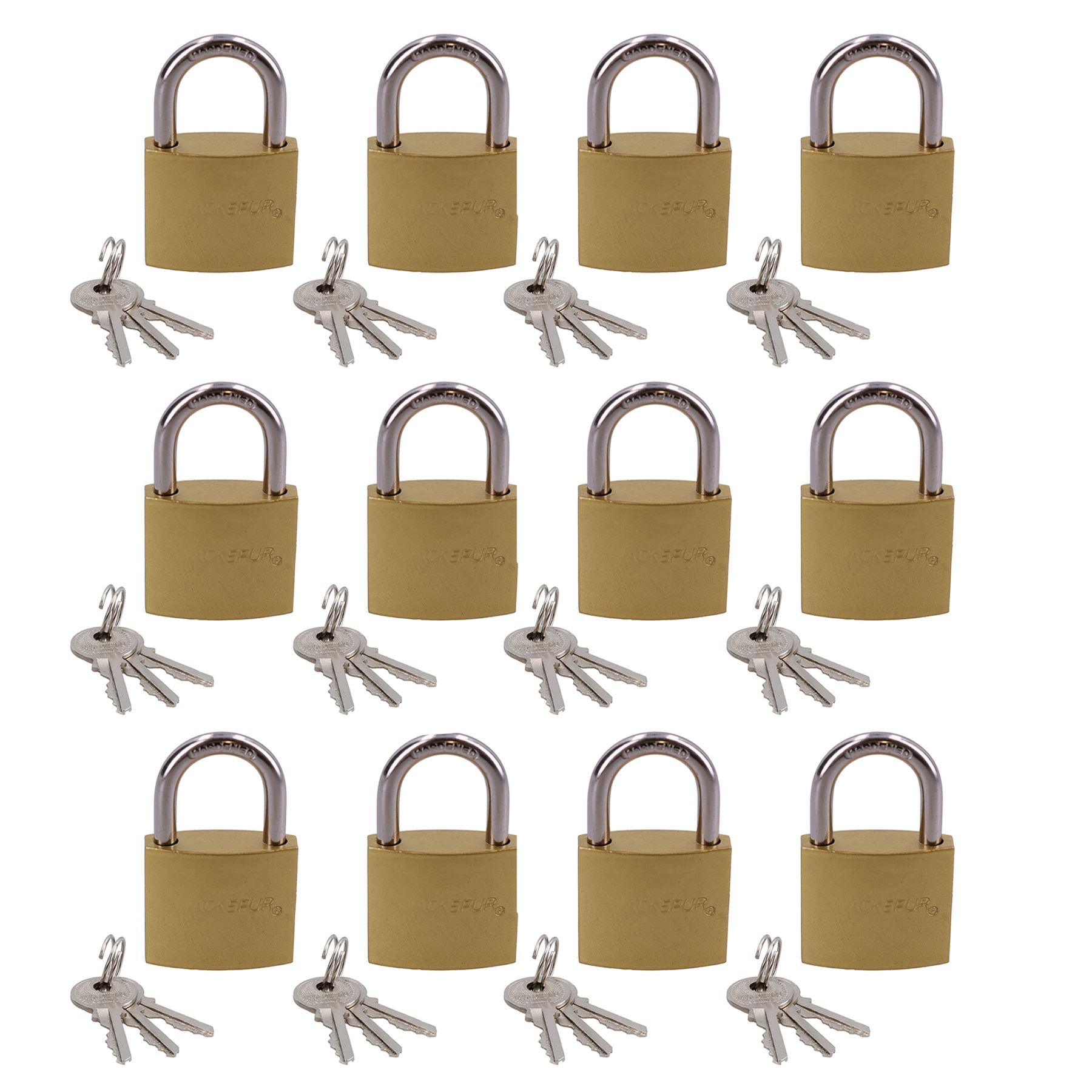 Cadenas de sécurité robuste de 38 mm avec revêtement en laiton et fer, 3 clés sécurisées