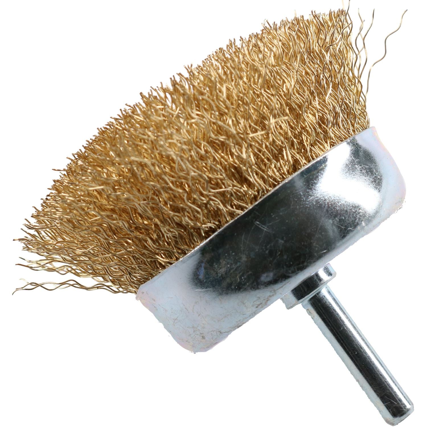 Brosse coupelle en fil d'acier 50 mm/75 mm pour perceuses, revêtement en laiton, décapant pour peinture antirouille
