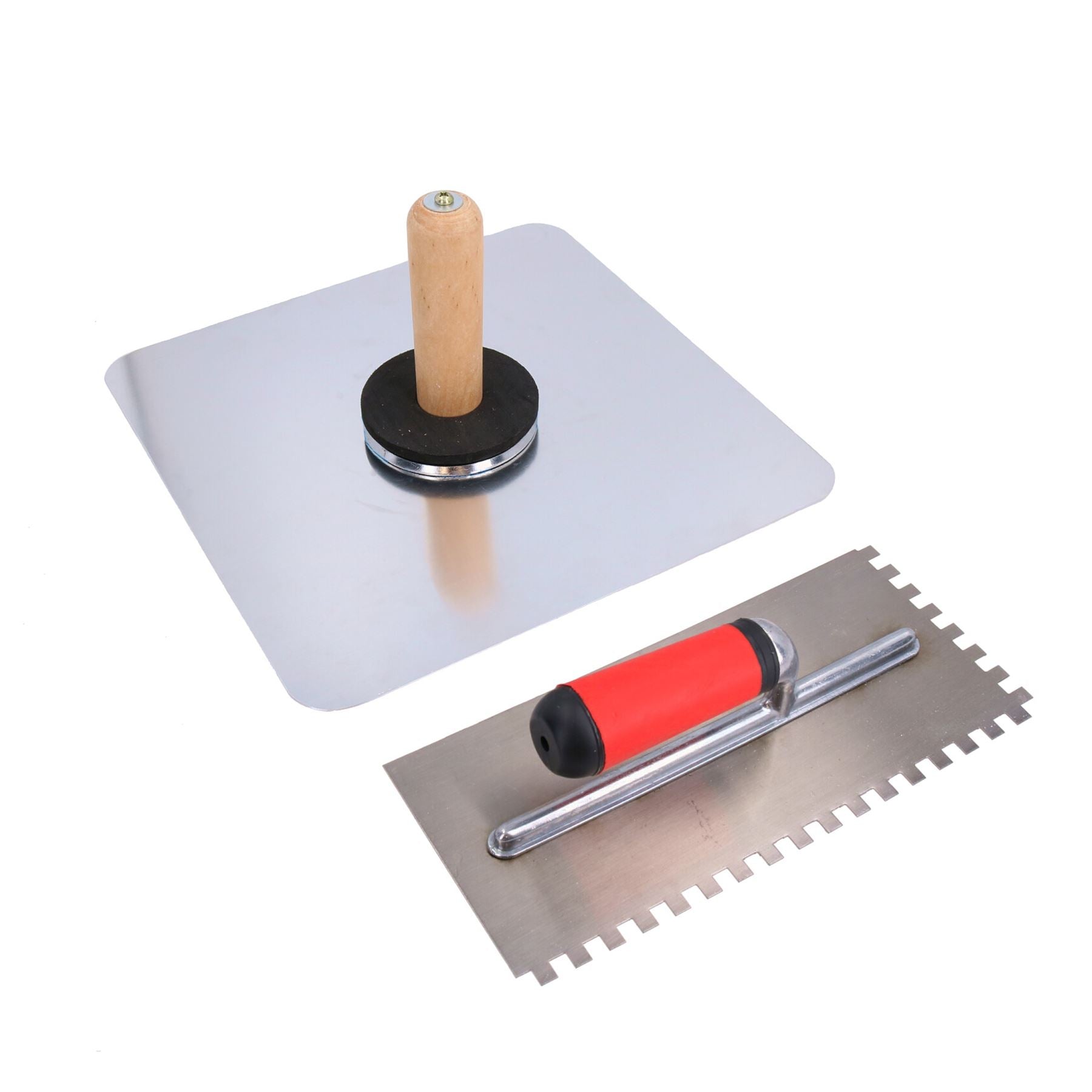 Planche à plâtrer en aluminium + truelle à encoches carrées de 8 mm