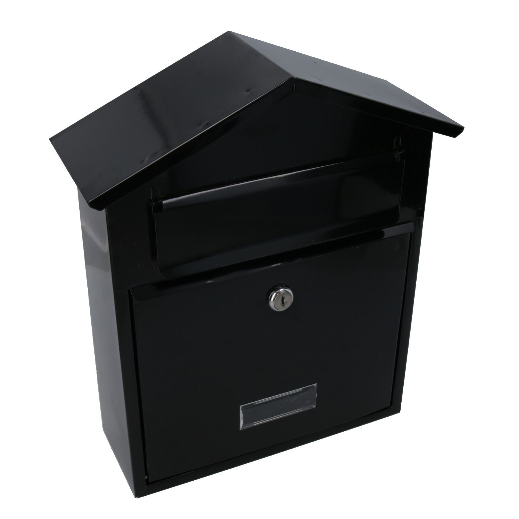 Boîte aux lettres en métal noir pour porte murale, portail, clôture, maison de jardin verrouillable