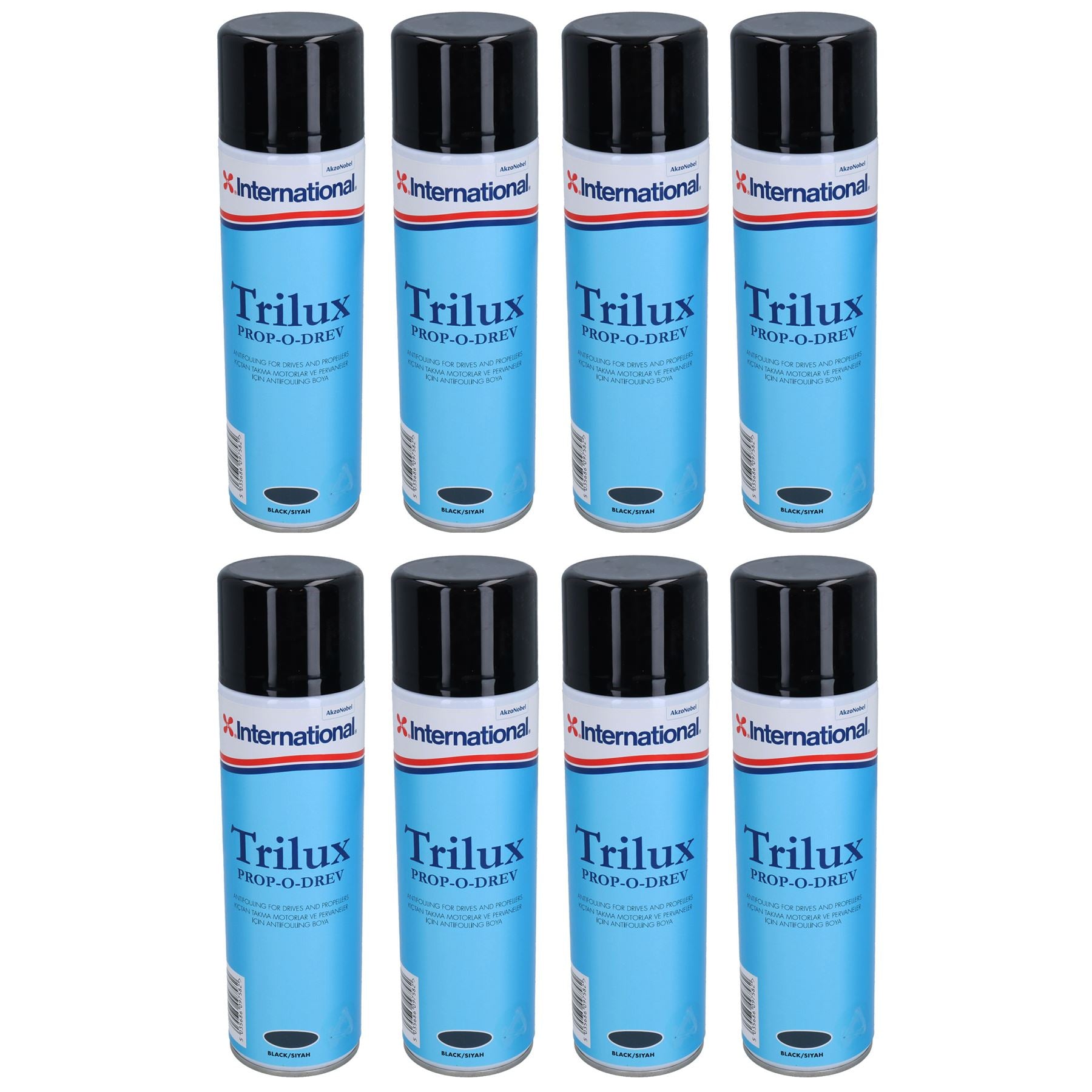 International Trilux Prop-O-Drev Black Hard Antifouling Spray Paint Outdrive