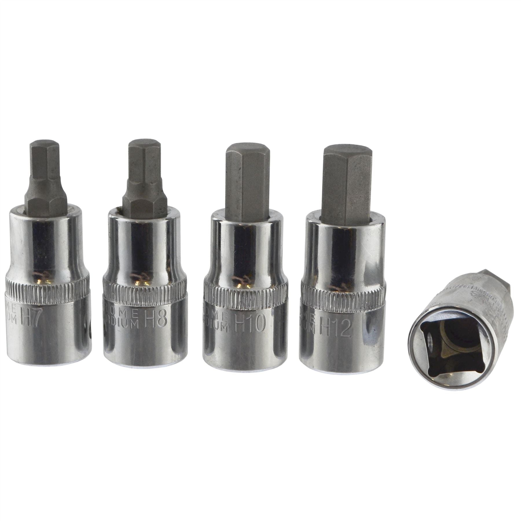 Embouts de clé à douille hexagonale/Allen 1/2" tailles métriques 7 mm - 14 mm 5 pièces AN093