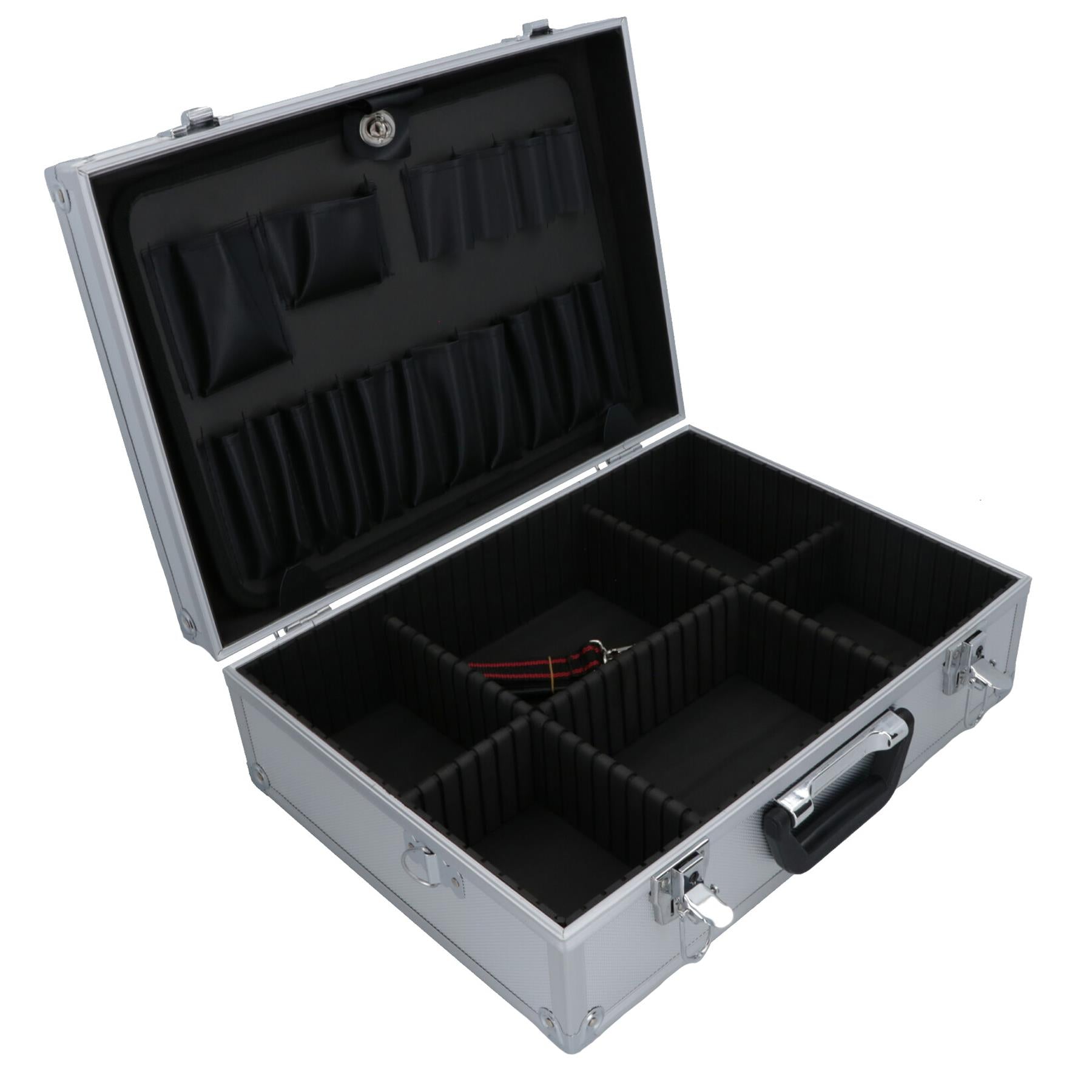 Aluminium Tool Case Box Storage Holder Organiser With Handle + Shoulder Strap