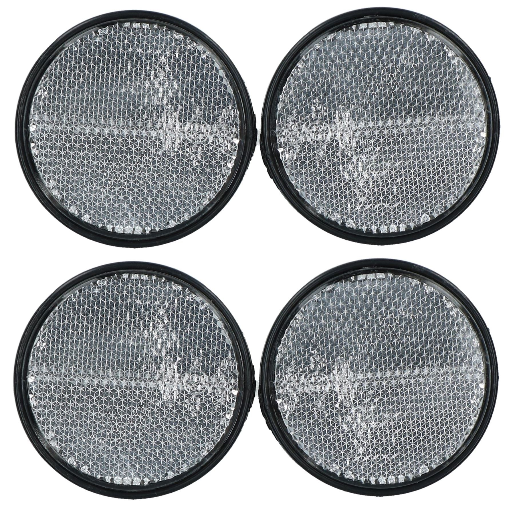 White Clear Retro Reflector Trailer Fence Post with Self-Adhesive Backing 4 PACK