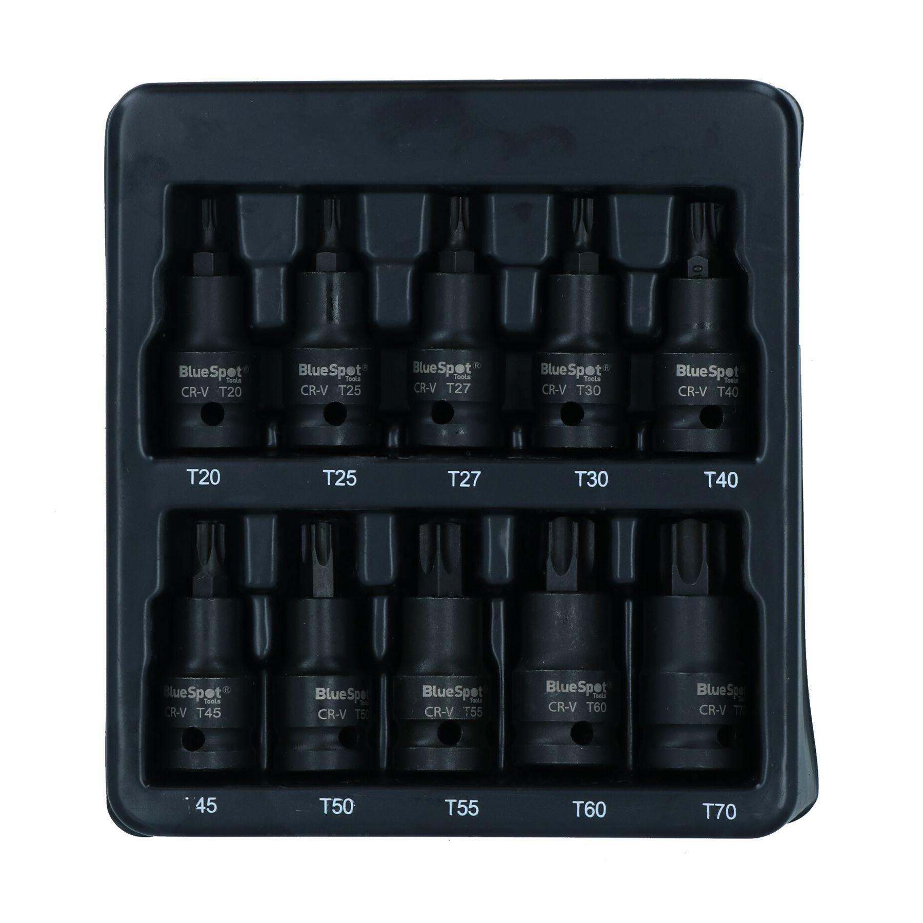 1/2-Zoll-Antrieb, Torx-Steckschlüssel, flach, mit Sternform, T20 – T70, 10 Stück