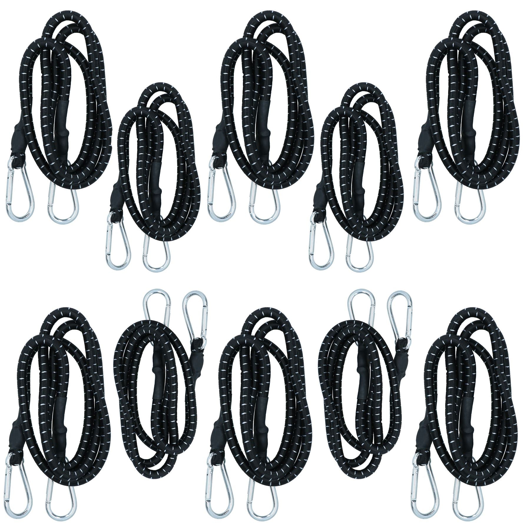 Sangle élastique de 60 po avec mousquetons en métal et support de fixation pour attache
