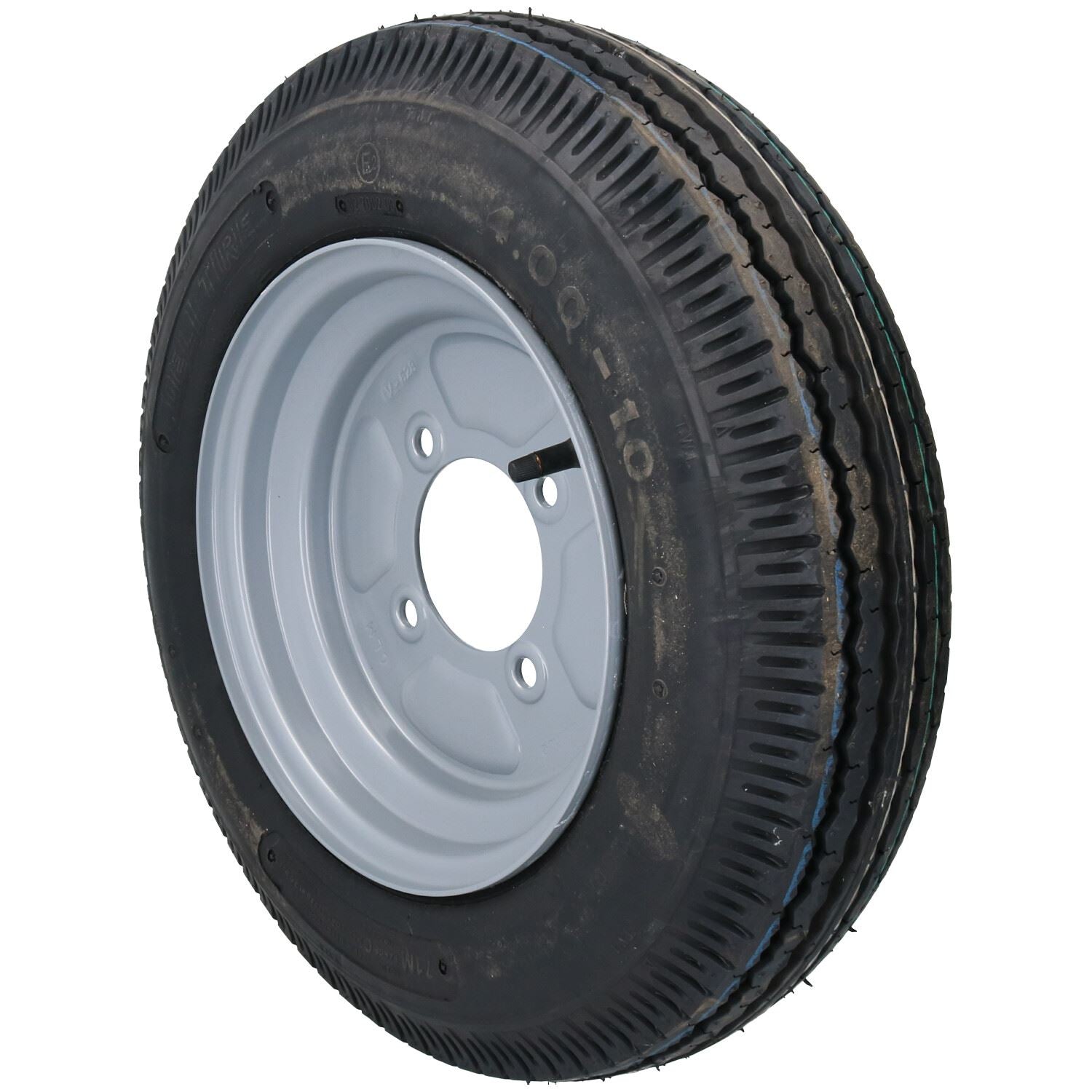 Roue et pneu de remorque 10" 4.00-10 avec PCD 115 mm pour Erde, Daxara 6 PLY
