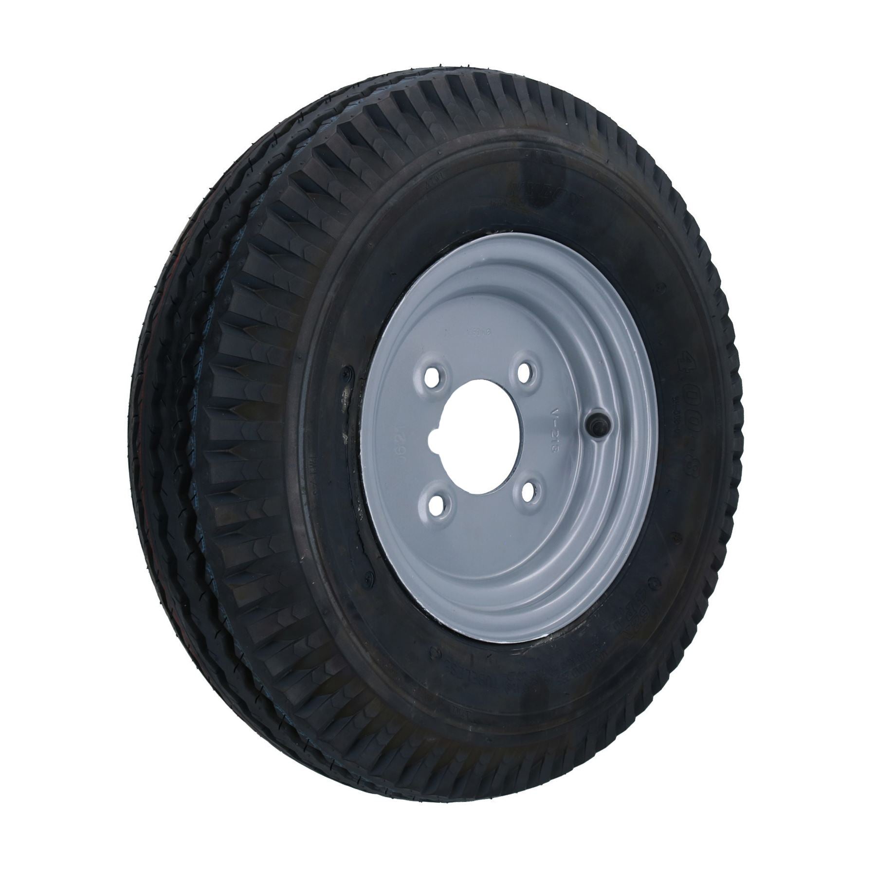 4.80 x 8 / 400 x 8 Inch Trailer Wheel + Tyre 4 Stud 4” PCD 4 Ply 265kg Max Load