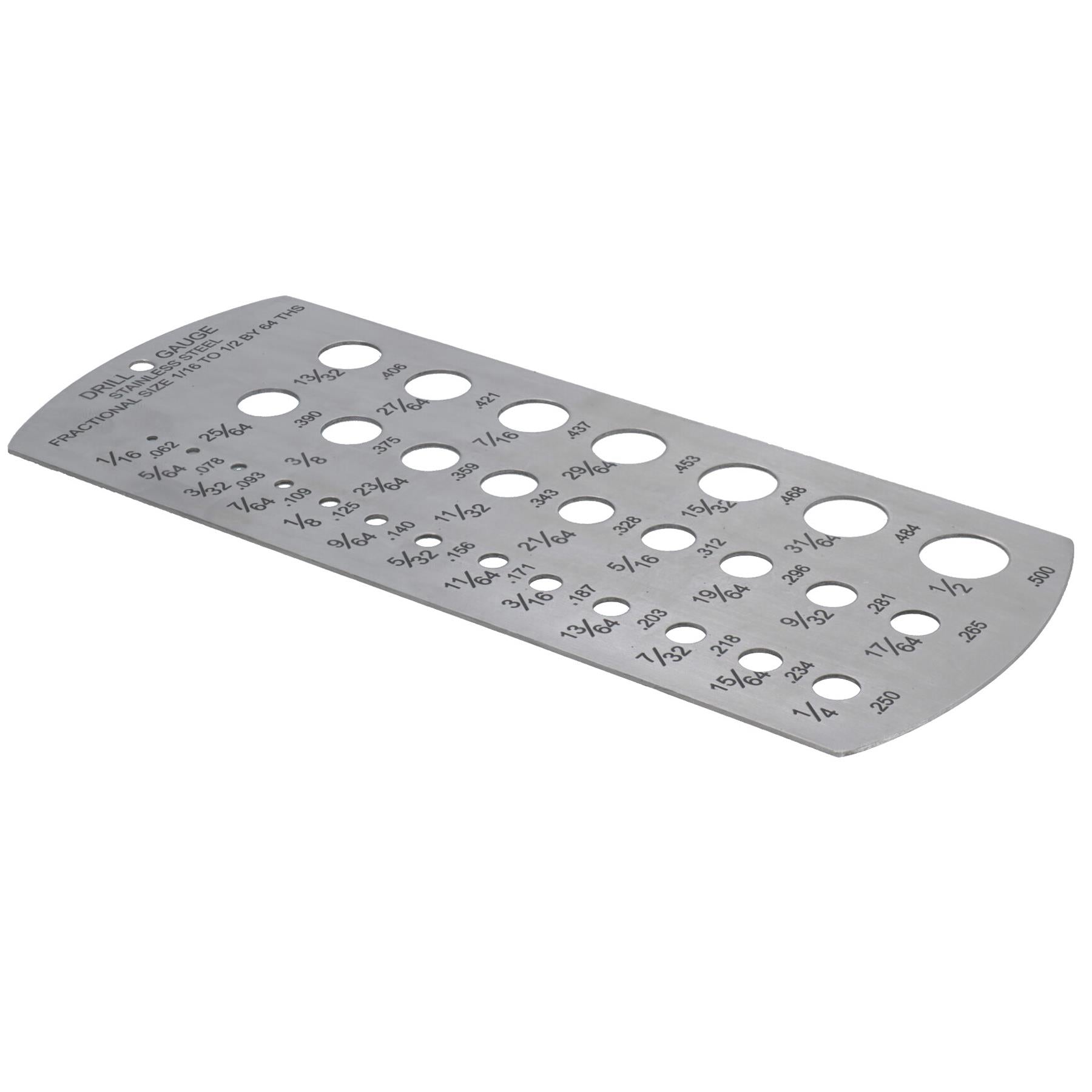 Jauge de taille de foret fractionnaire métrique et impériale de 1 à 13 mm et de 1/16 à 1/2"