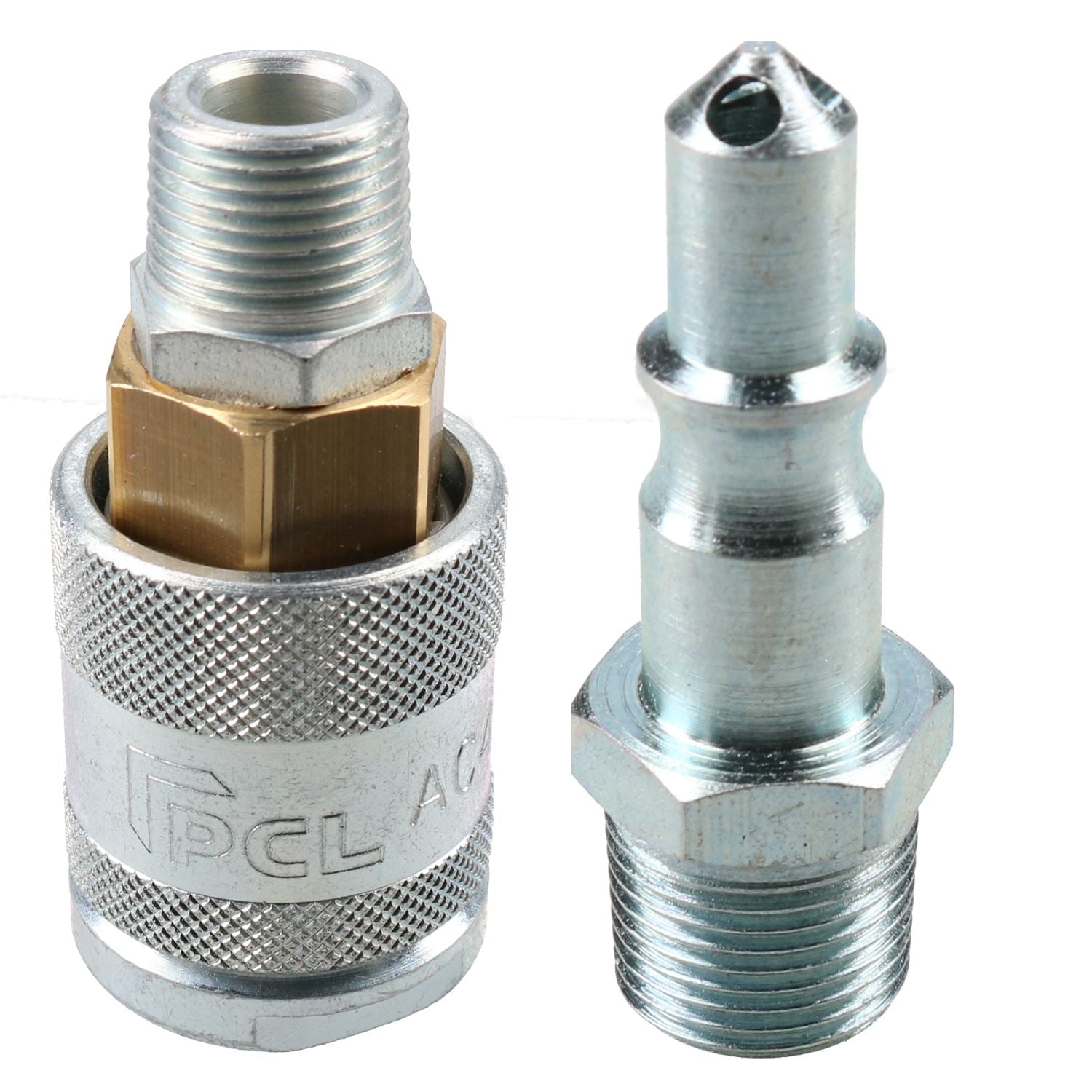 Raccord femelle série PCL 60, filetage mâle 3/8" BSP et adaptateur de raccord d'air mâle