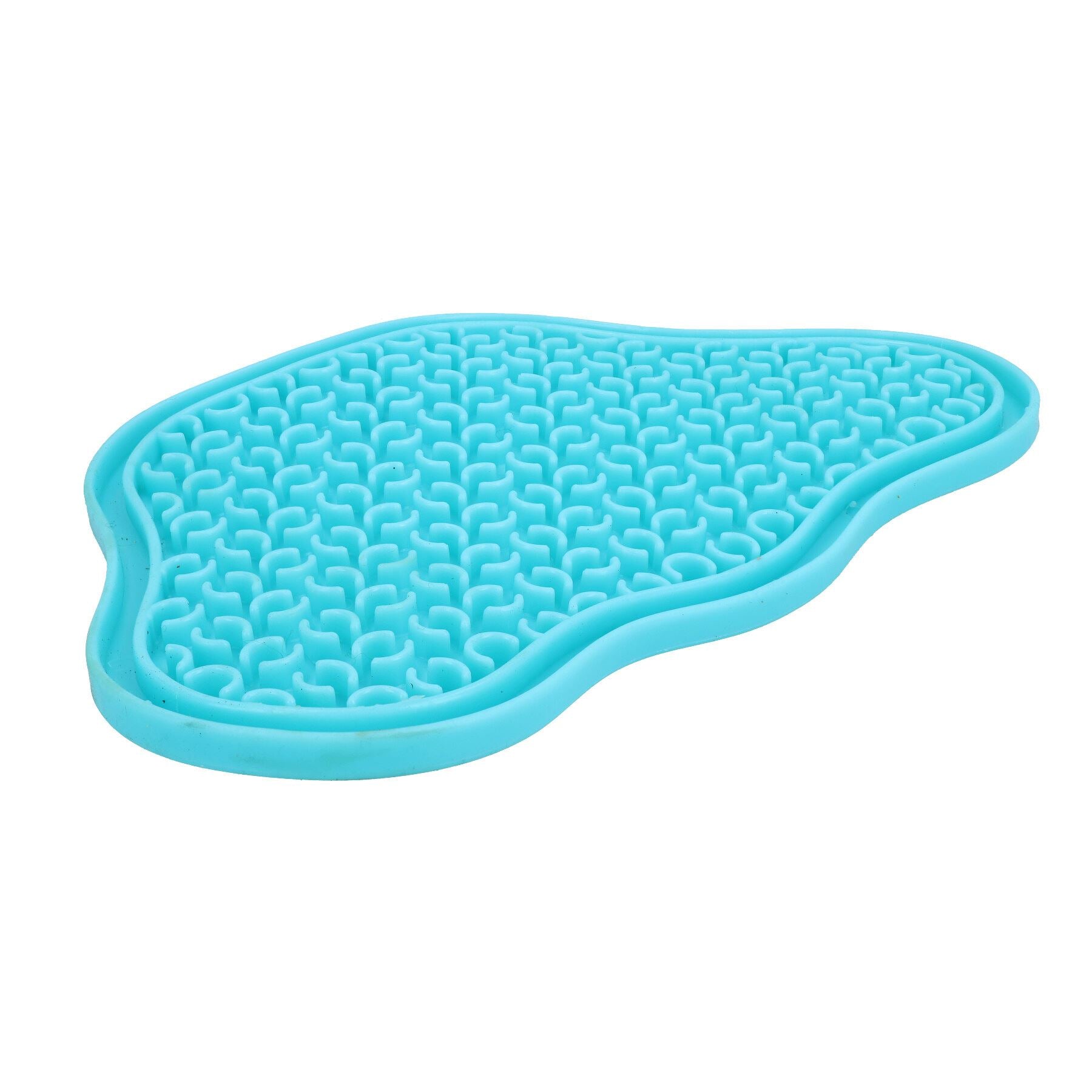 1PK Blue Interactive Dog Slow Lick Mat With Suction Cups Food Accessories