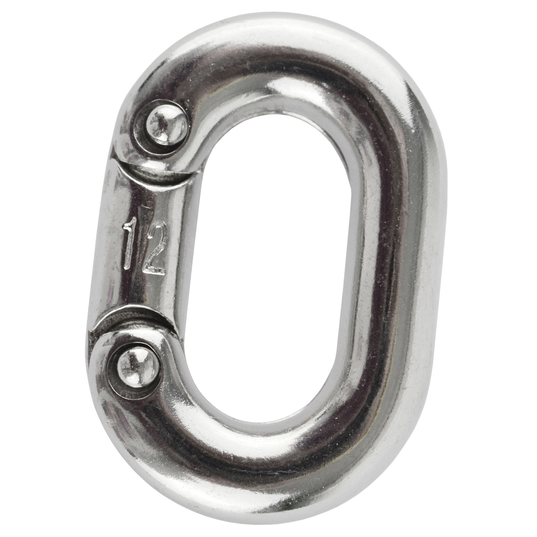 Kettenverbindungsglied 12 mm, geteilter Schäkel aus rostfreiem Edelstahl in Marinequalität