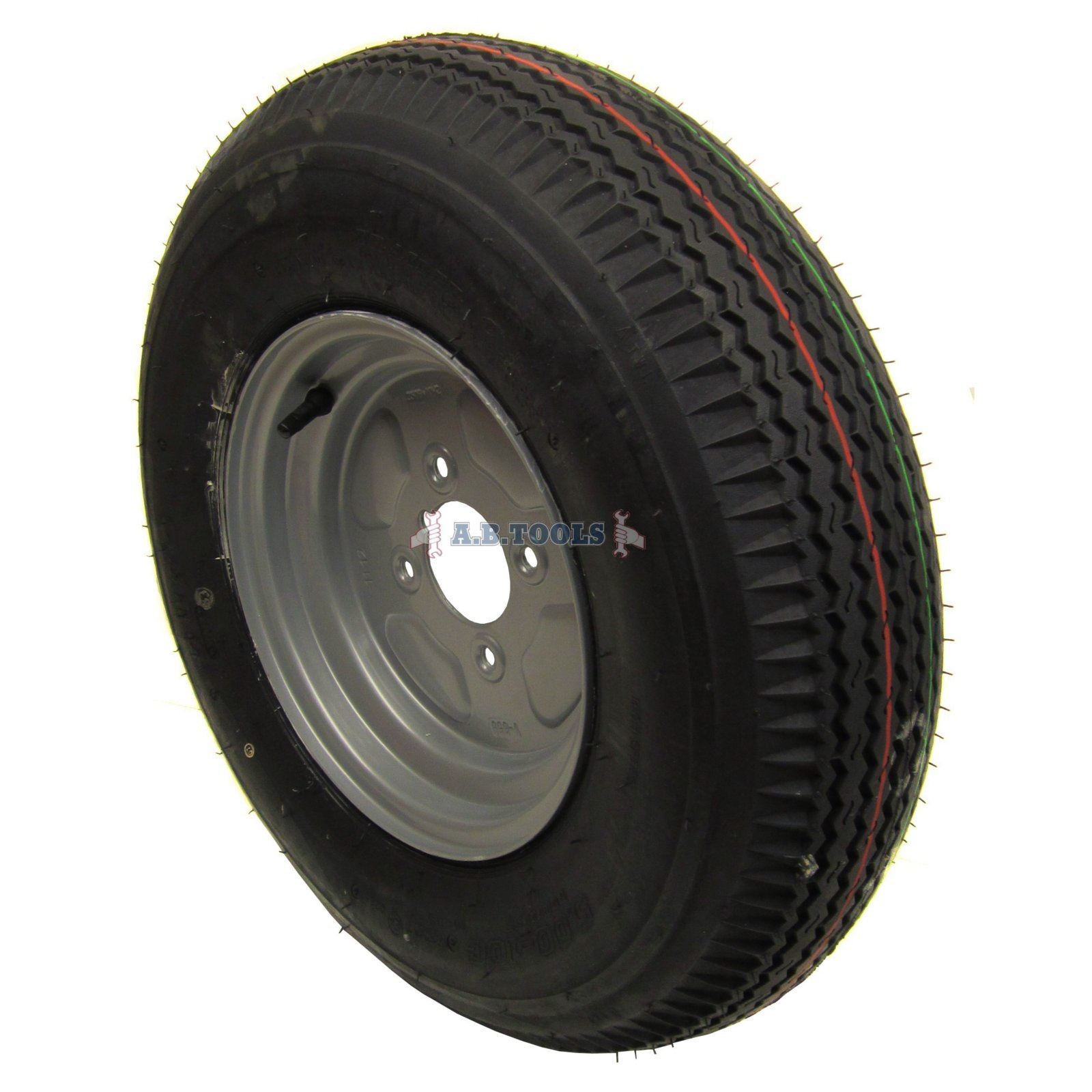 Roue et pneu de remorque 5,00 x 10" 4 plis 4"pcd TRSP11
