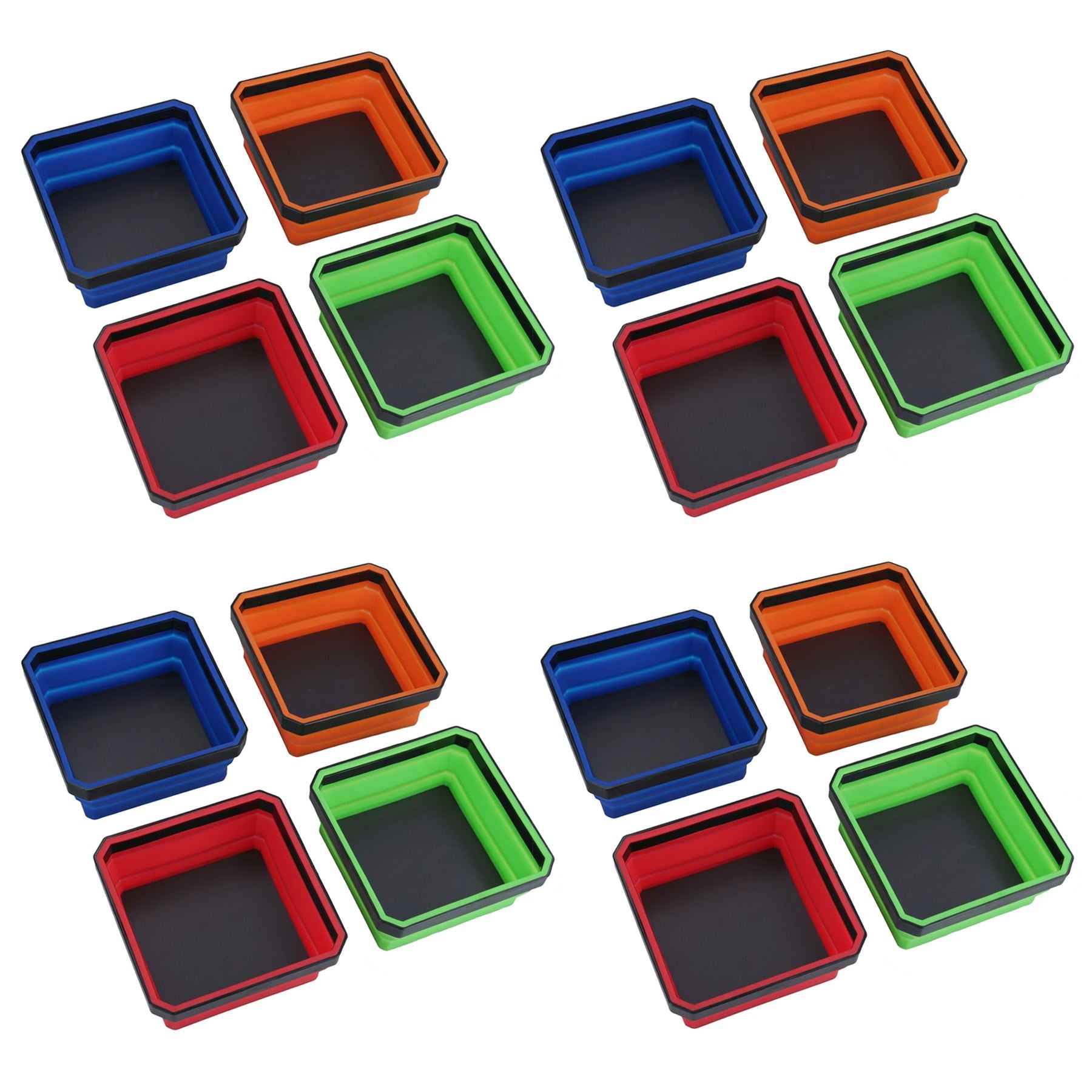 Zusammenklappbares magnetisches Teiletablett, Schüsselhalter, Kunststoff, mehrfarbig