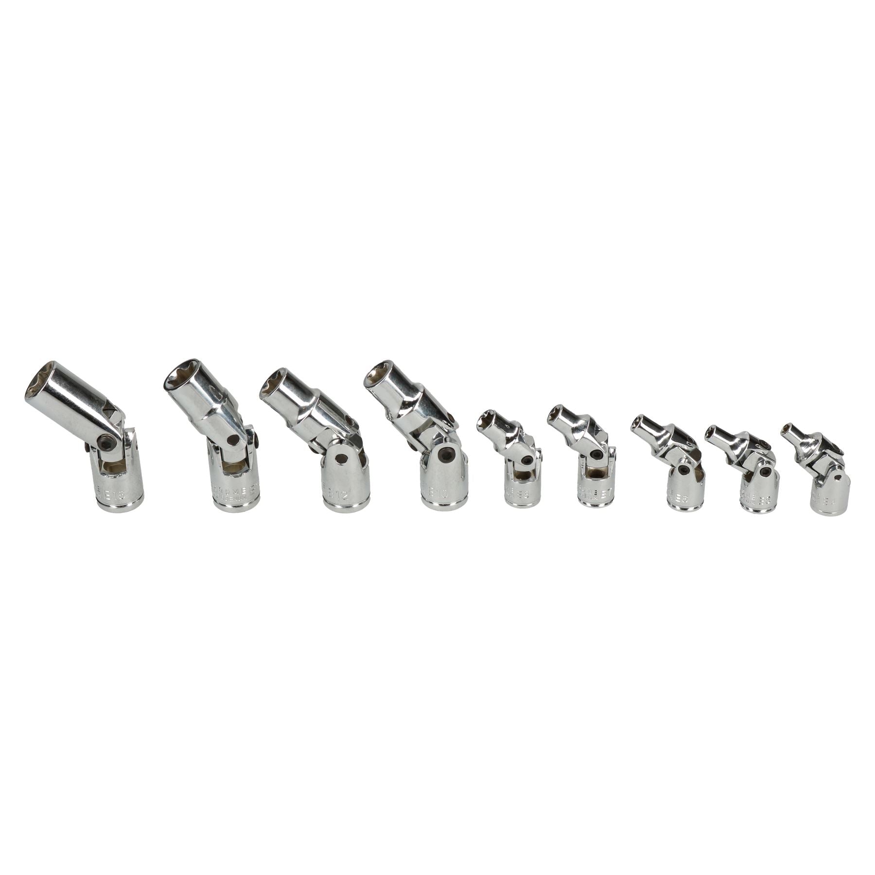 1/4" + 3/8" Antrieb E Innen-Torx-Stern-Steckschlüssel auf Taumel-Kardangelenk E4 - E16