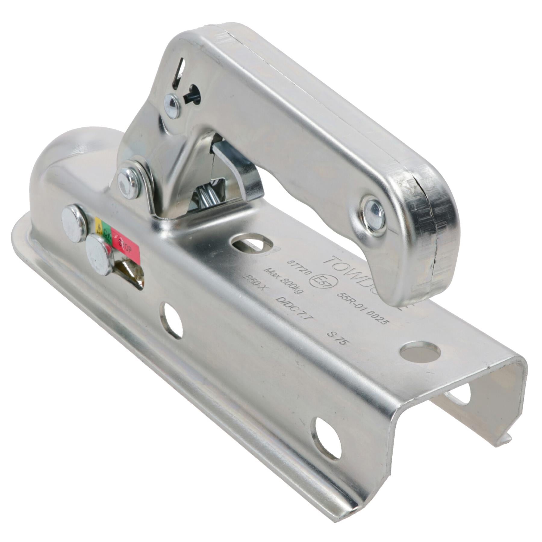 Ungebremster Anhänger, Kupplung und Schloss aus gepresstem Stahl für 50-mm-Boxen, max. 800 kg