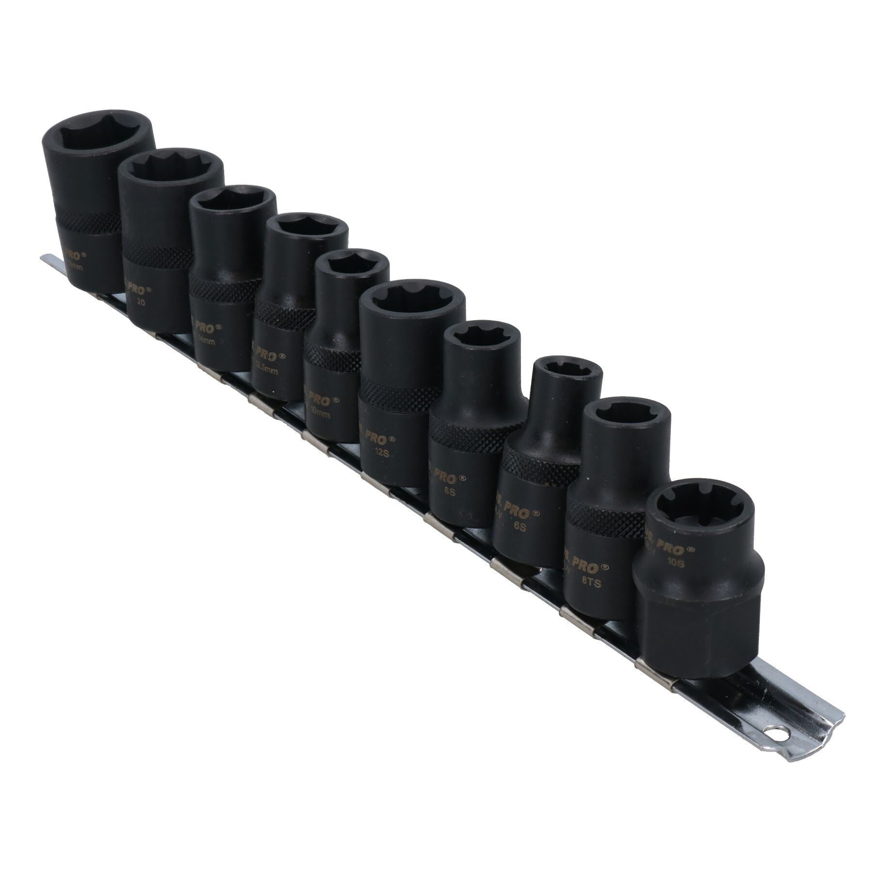 10-tlg. Spezial-Kfz-Steckschlüsseleinsätze Pentagon M6S M8S M12S 5-seitig 1/2" Antrieb