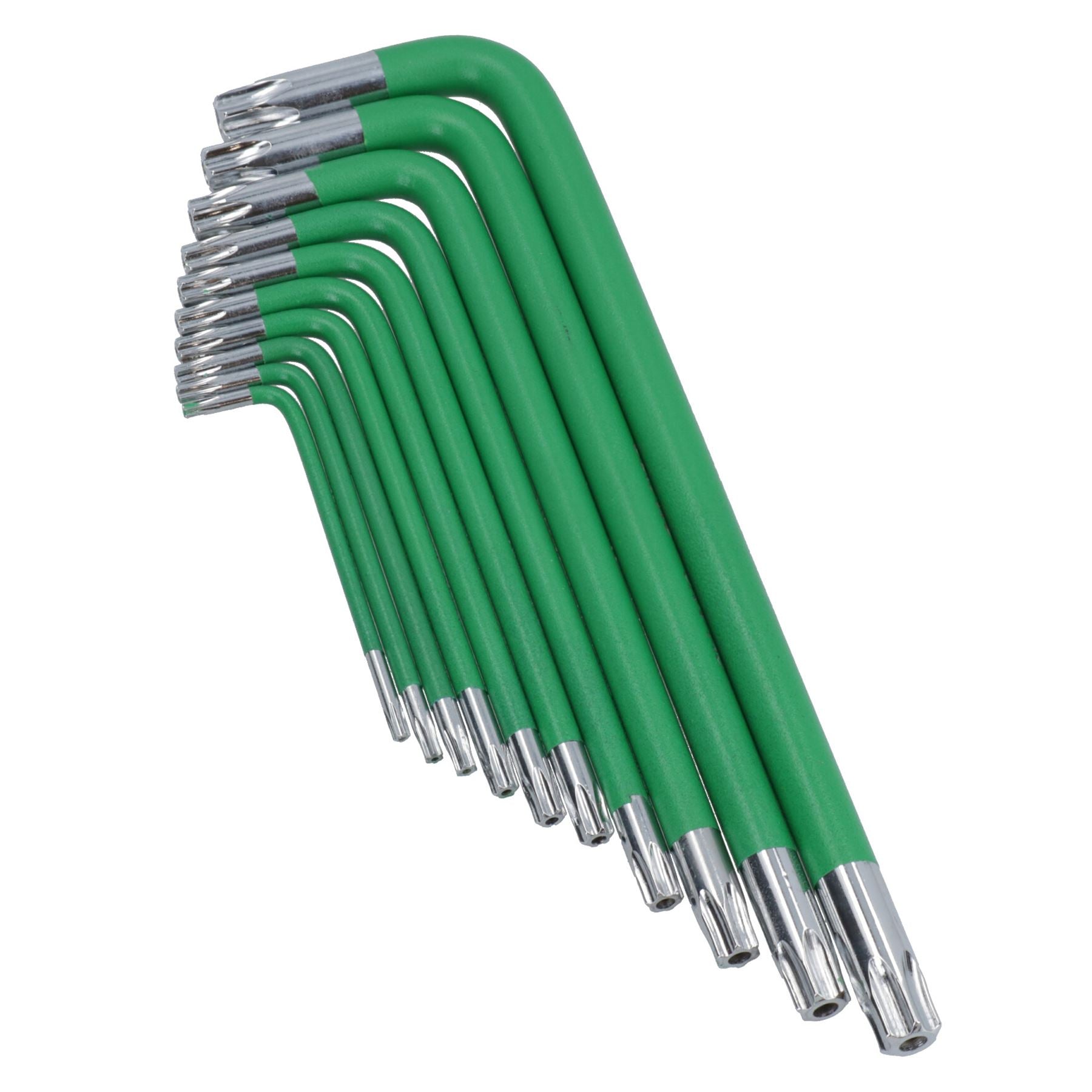 10 Stück lange Torx manipulationssichere Torx-Sternschlüssel mit Halter T9 – T50, rutschfester Griff