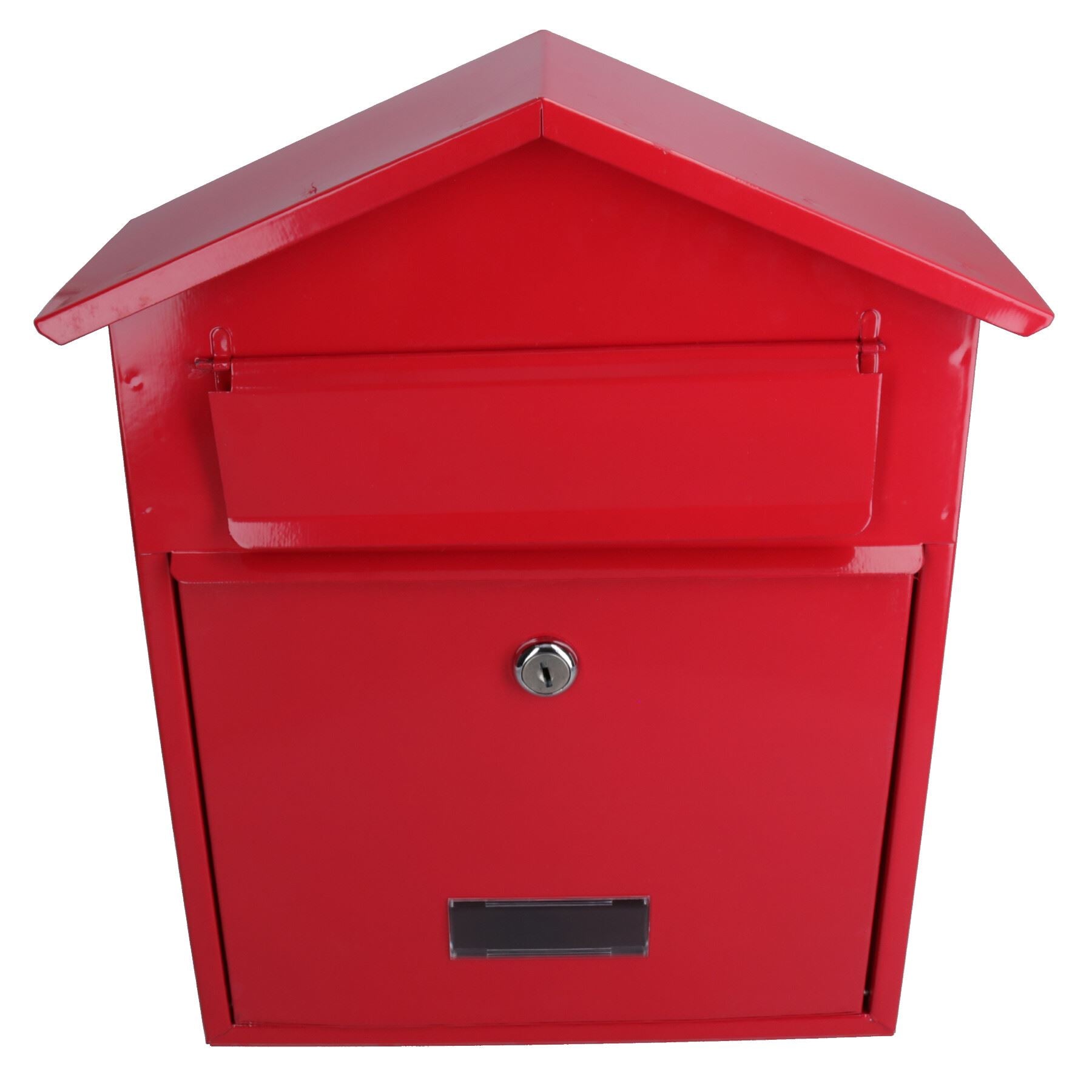 Briefkasten Metall rot Wandtür Tor Zaun Gartenhaus abschließbar