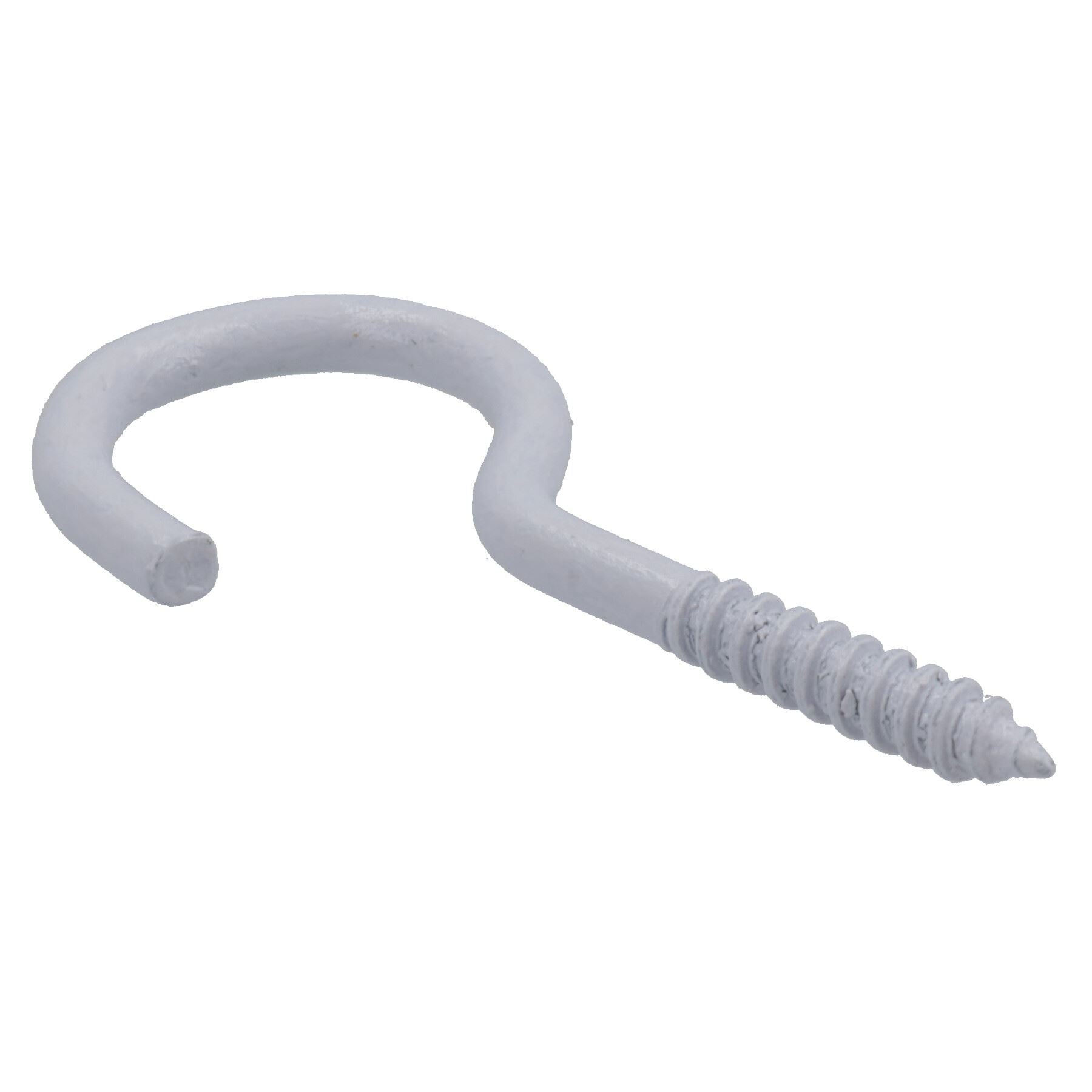 Screw Hook Fasteners Hangers White Plastic Finish 16mm Dia 50mm length
