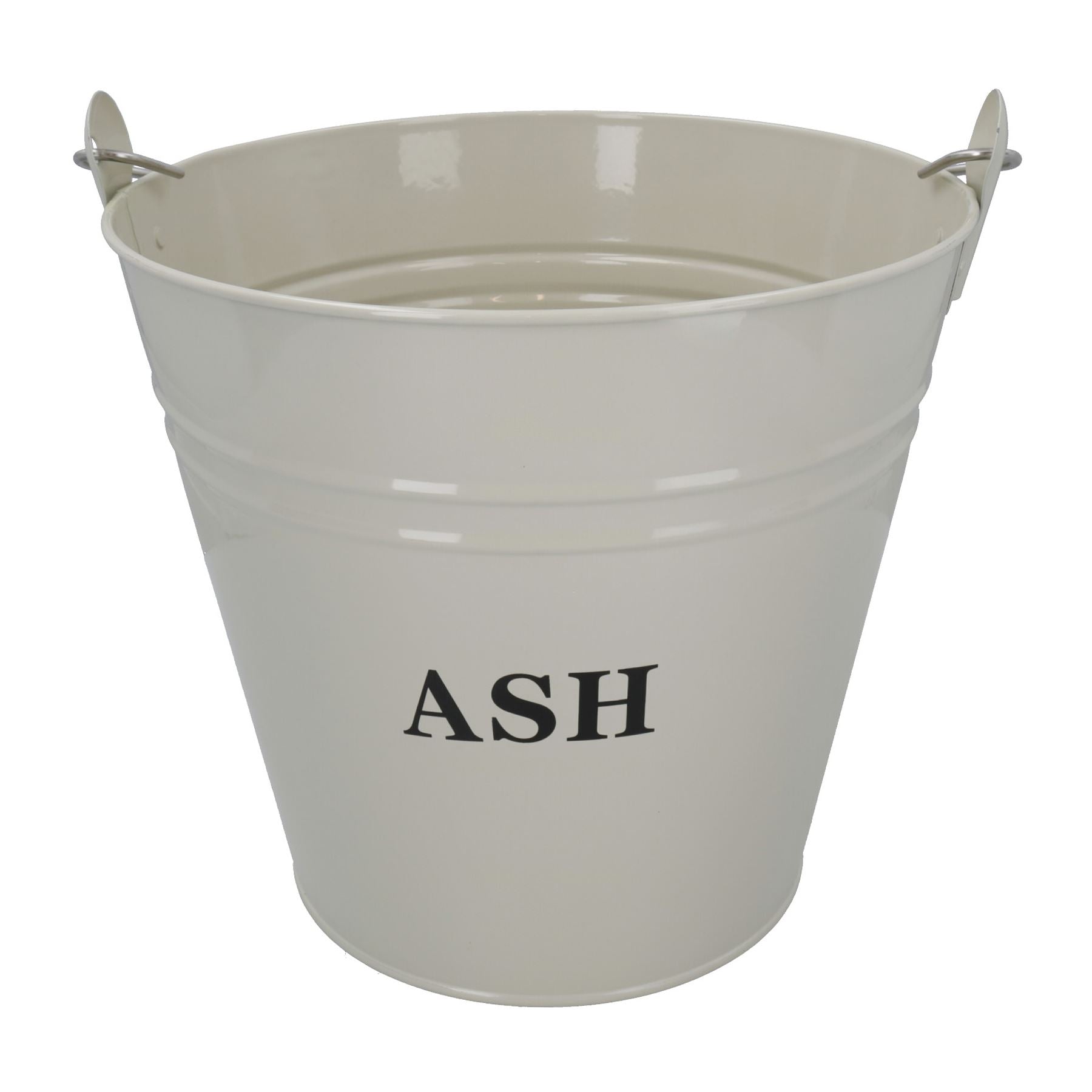 Cream Coal Bucket With Lid & 5" Shovel Metal Ash Tidy Bin Coal Fire Log Burner