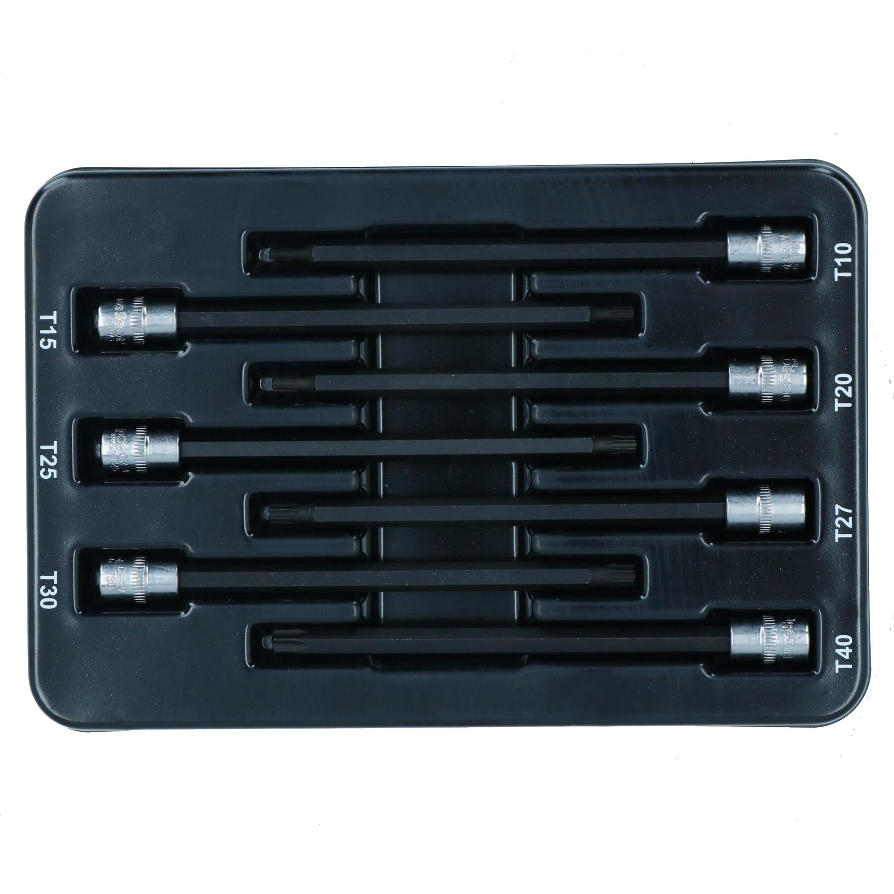 Extra lange Torx-Stern-Schlagbit-Steckschlüssel T10 – T40, 1/4 Zoll Antrieb, 7-tlg., 130 mm lang