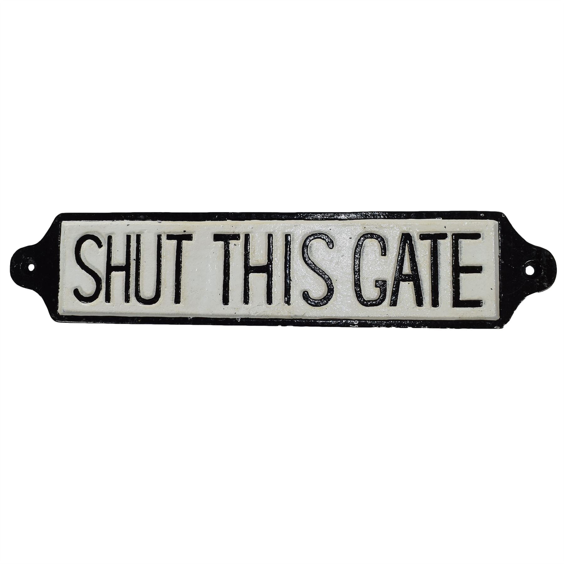 "Shut This Gate" Cast Iron Sign Plaque Wall Fence Gate Post Garden Farm Home