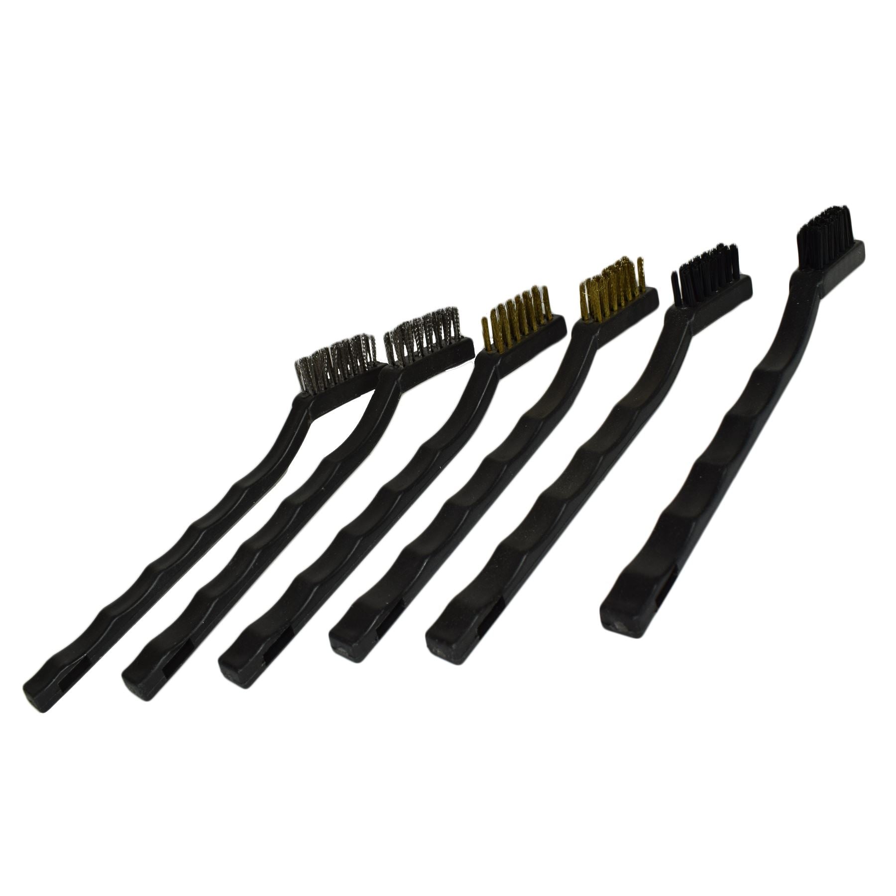 Steel Brass Nylon Assorted Wire Brushes For Spark Plug Electrical Terminals 6pc