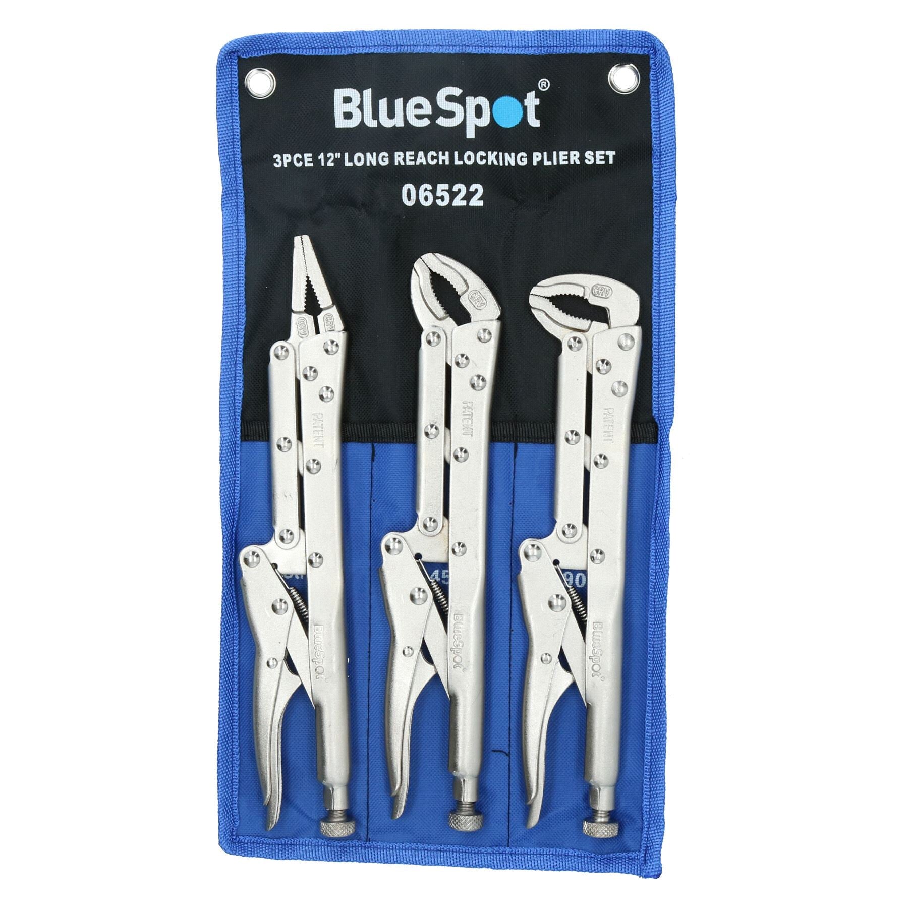Pince-étau réglable à bec extra long de 12 po, jeu de 3 pinces-étaux Mole Grips, droite, 45°, 90°