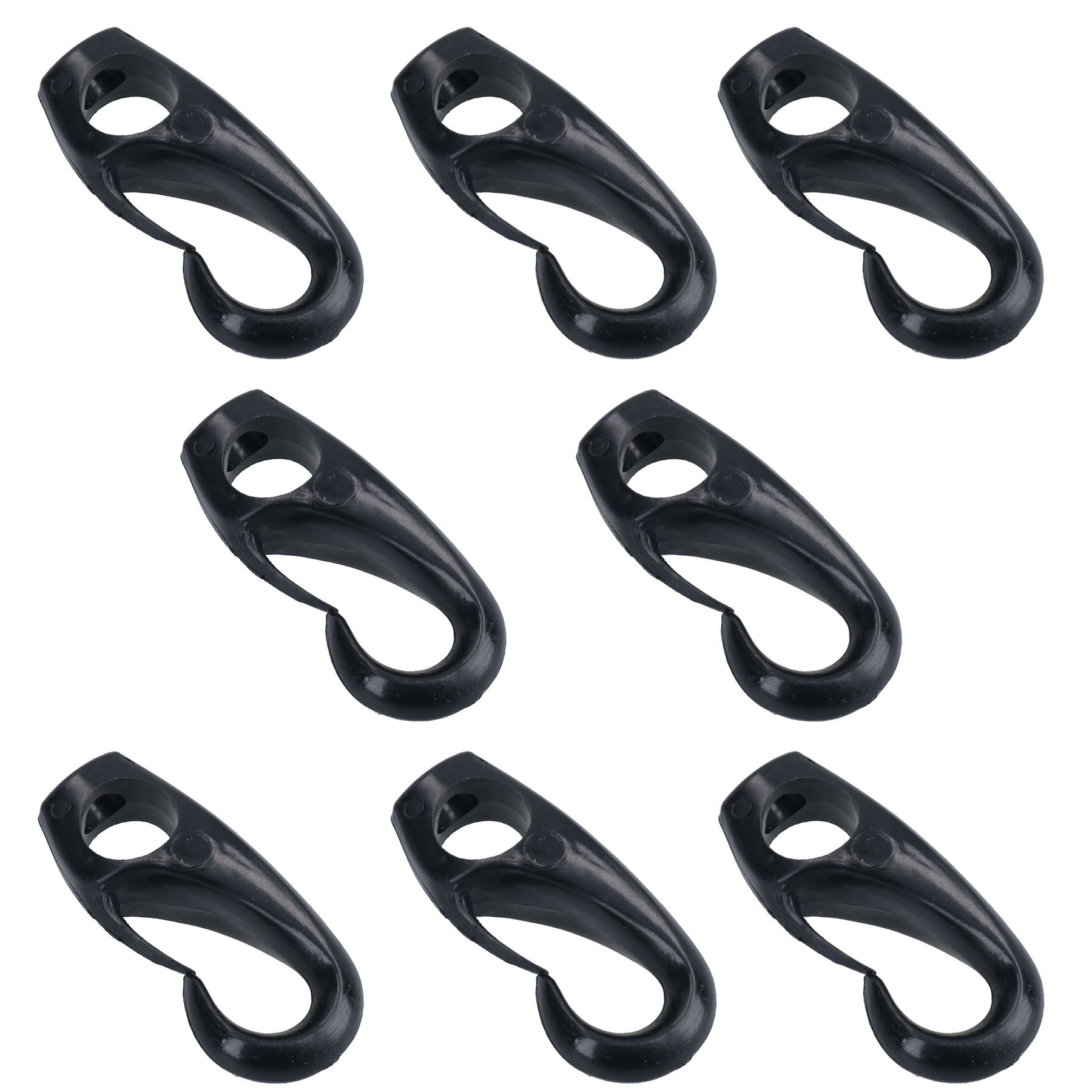 Crochet de 8 mm pour corde élastique élastique en nylon noir antirouille