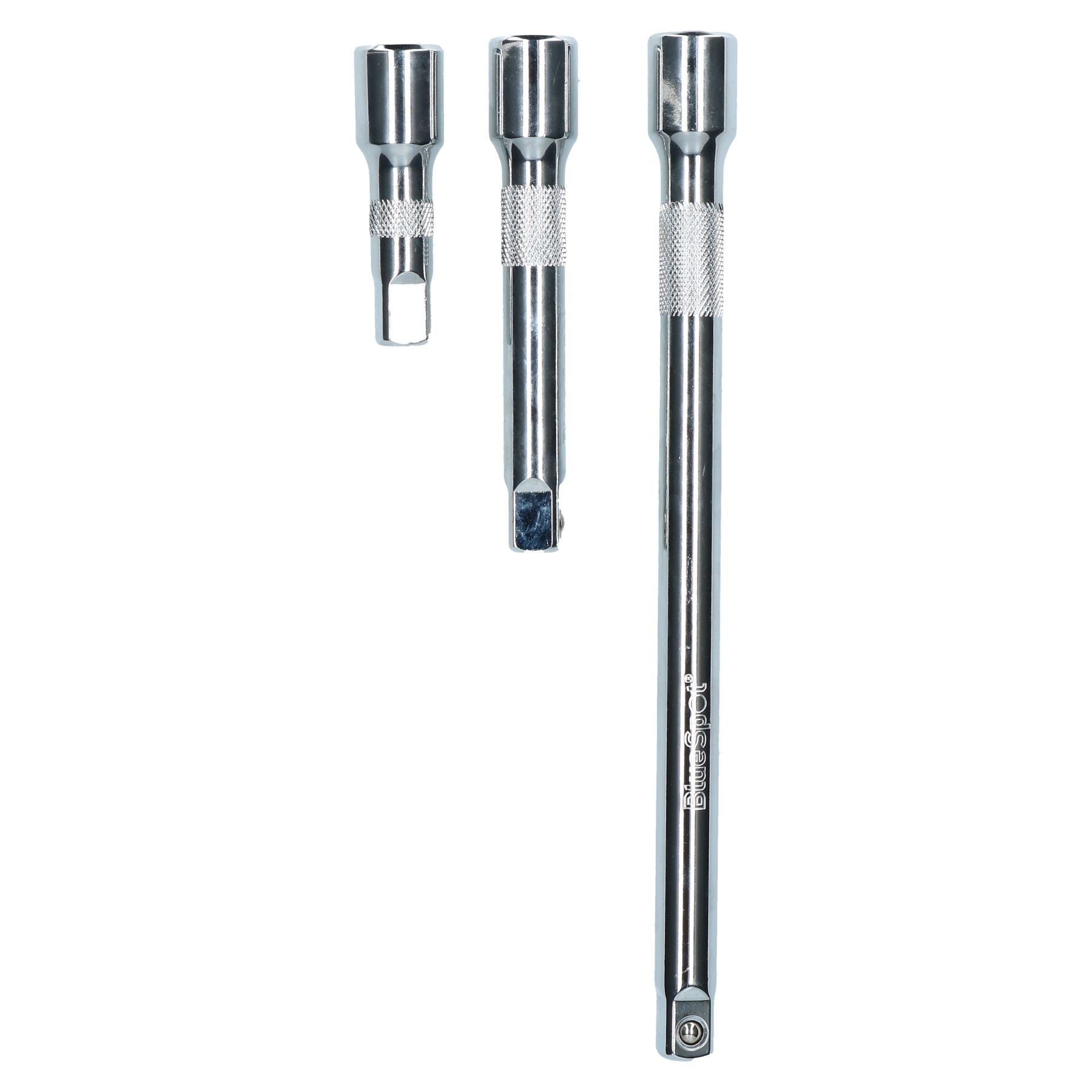 3-teiliges Ratschen-Verlängerungsset mit 1/2-Zoll-Antrieb, gerade Stecknuss, 75 mm, 125 mm, 250 mm