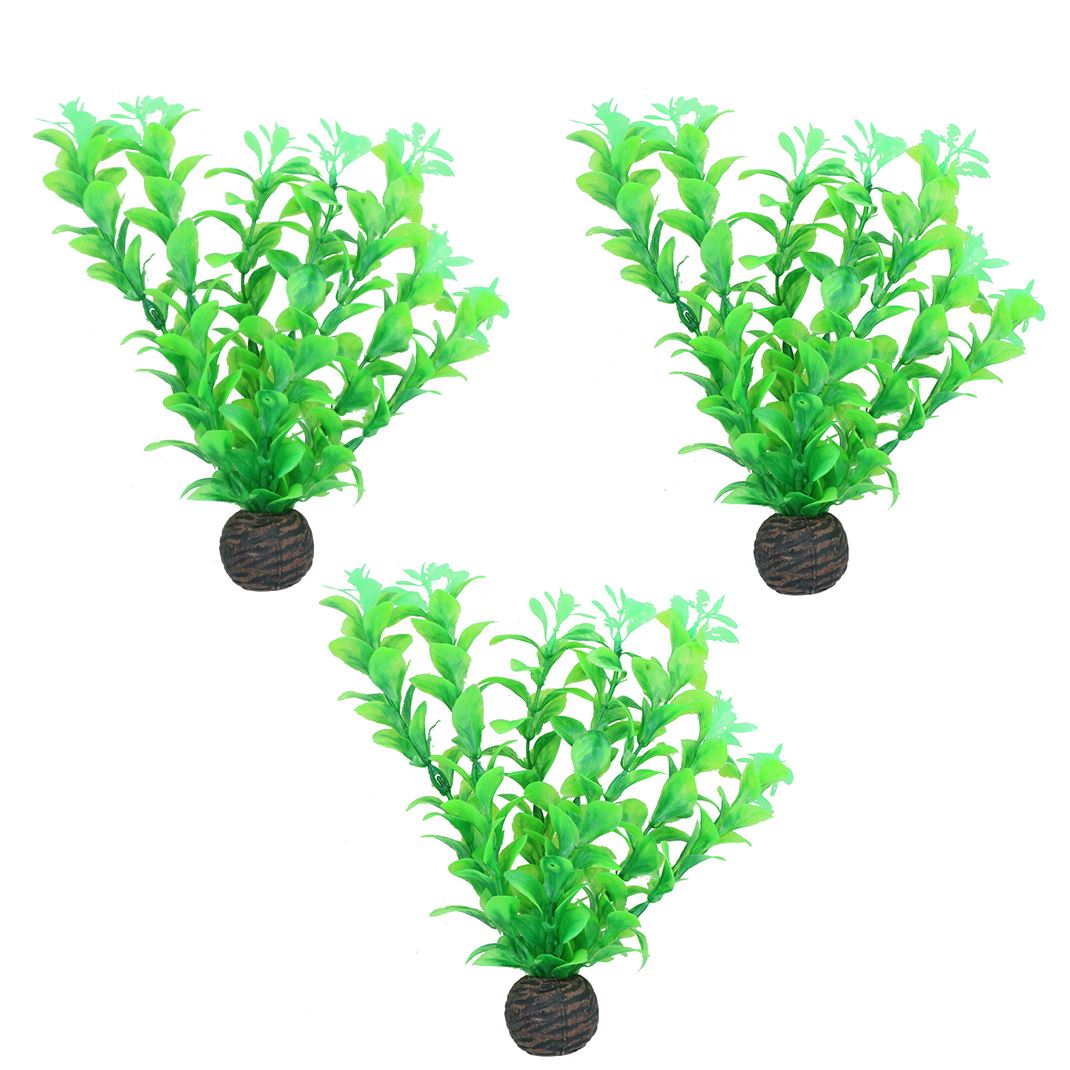 Aquatic Aquarium Fish Tank Self Sinking Middle Silk Plant H-20cm (No2) 3PK