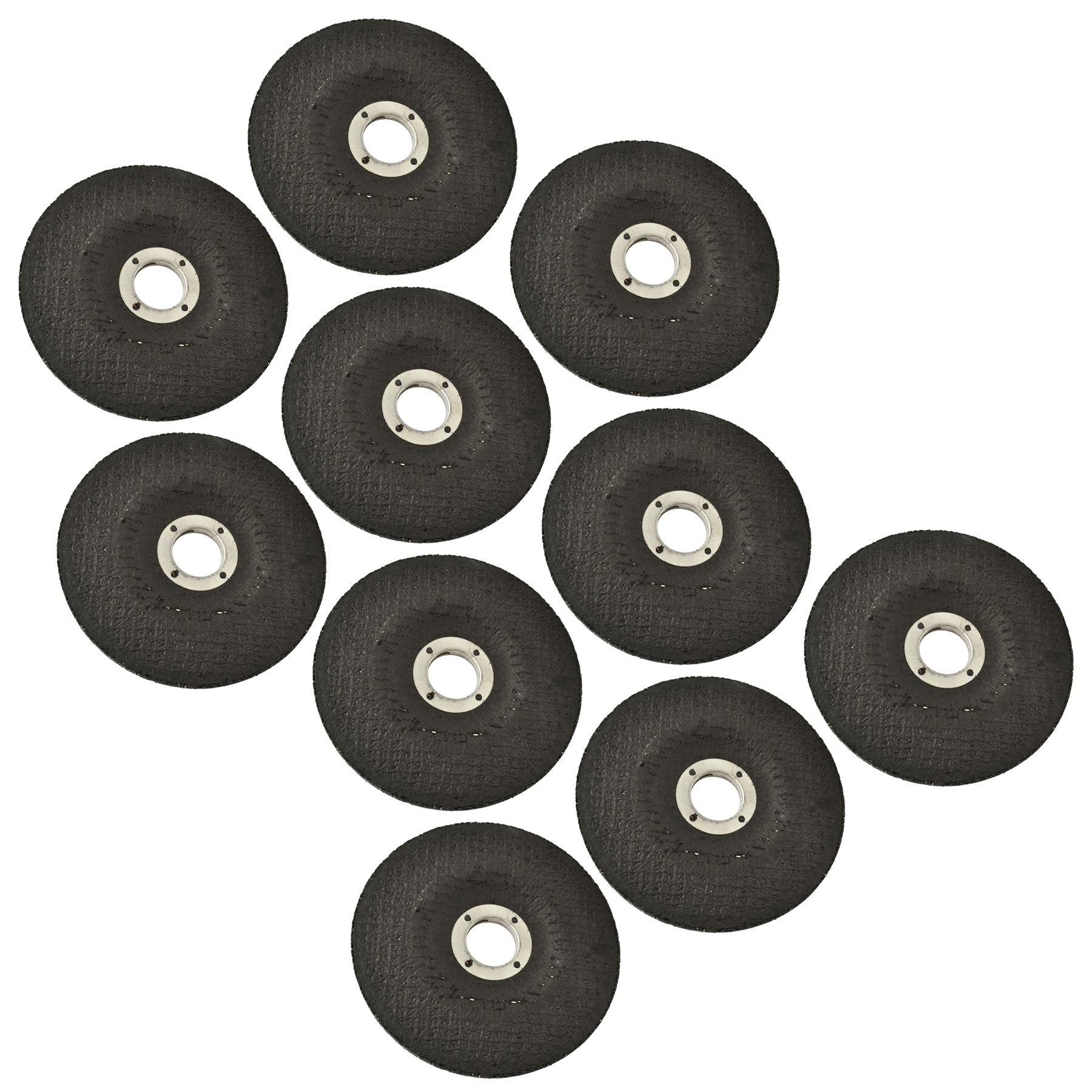 10pc Metal Grinding Angle Grinder Disc 115mm (4-1/2") Depressed Centre TE786