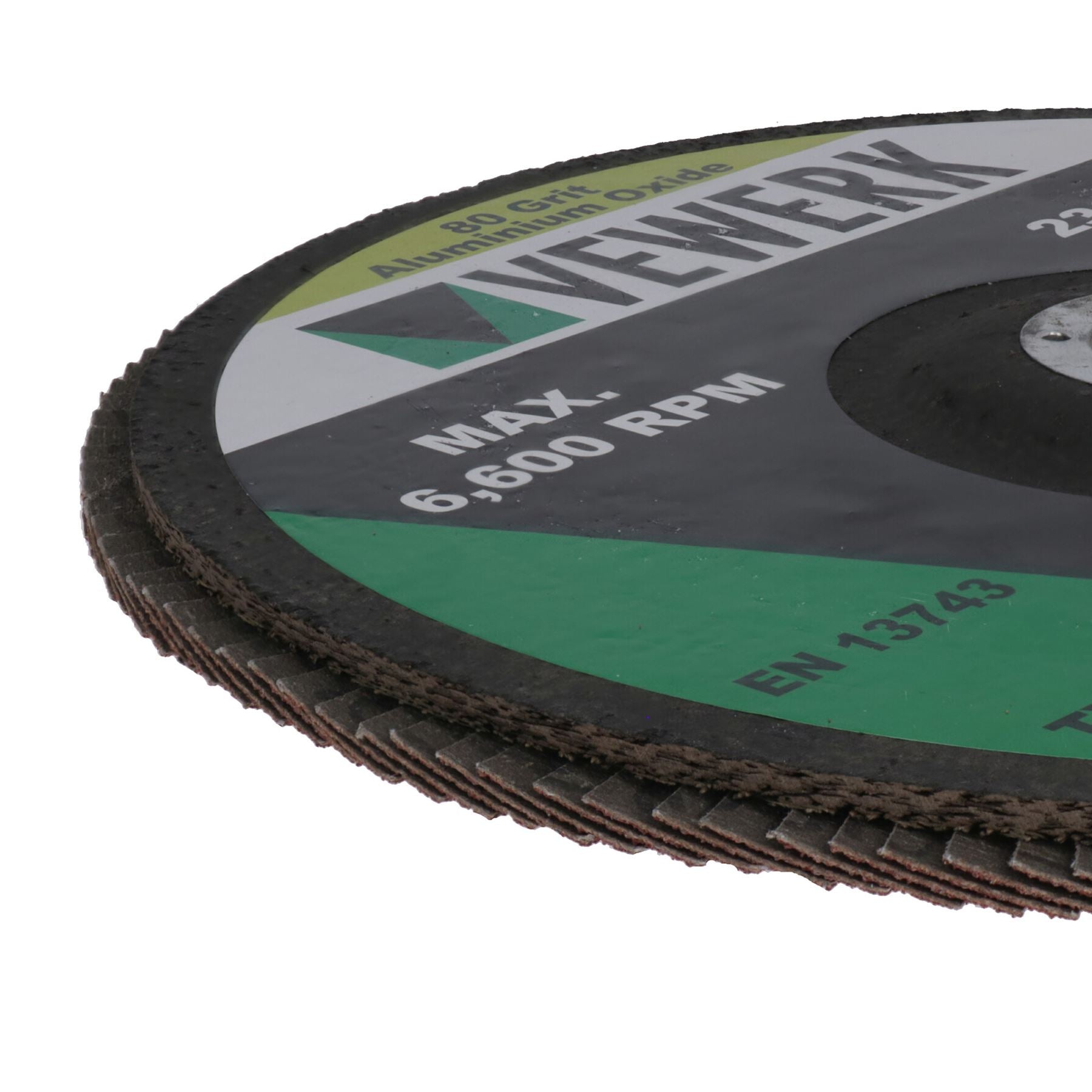 Fächerscheiben mit 80er-Körnung, zum Schleifen und Entrosten für 9" (230 mm) Schleifmaschinen