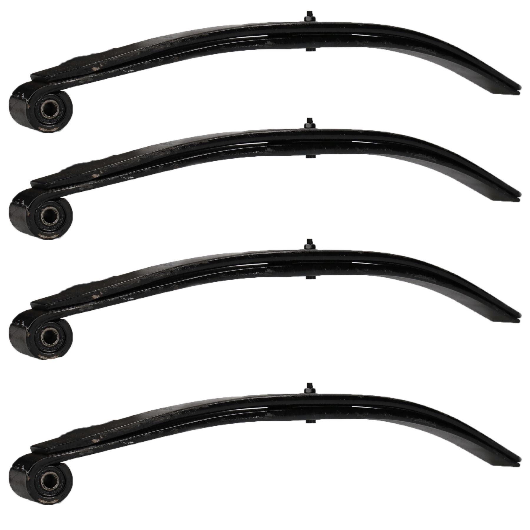4 Doppel-Parabol-Blattfeder-Anschlagpuffer und U-Bolzen und Platten für Ifor Williams