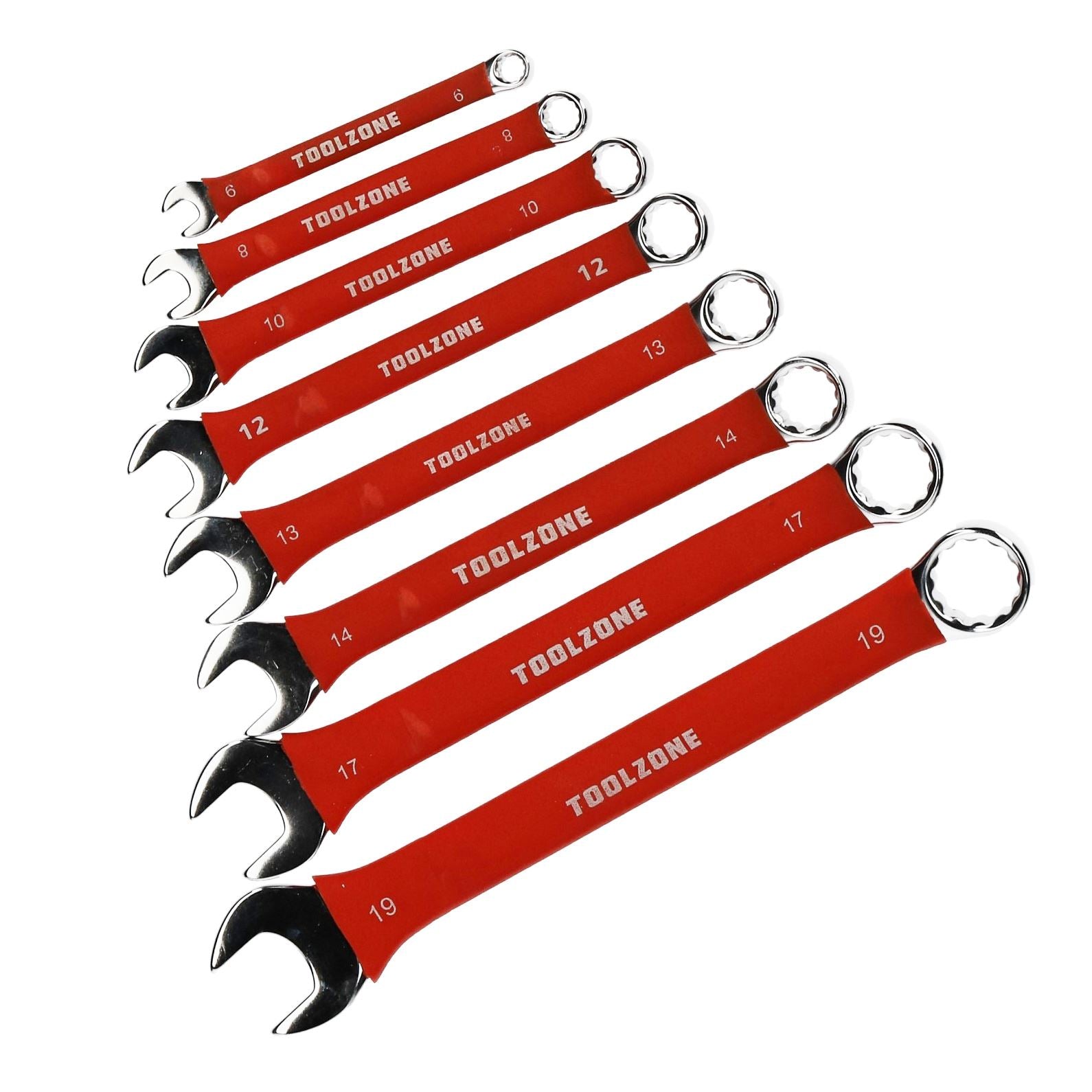 Softgrip-Maulschlüssel, metrisch, MM, 6 – 19 mm, 8-teilig, Ring und offen, CRV