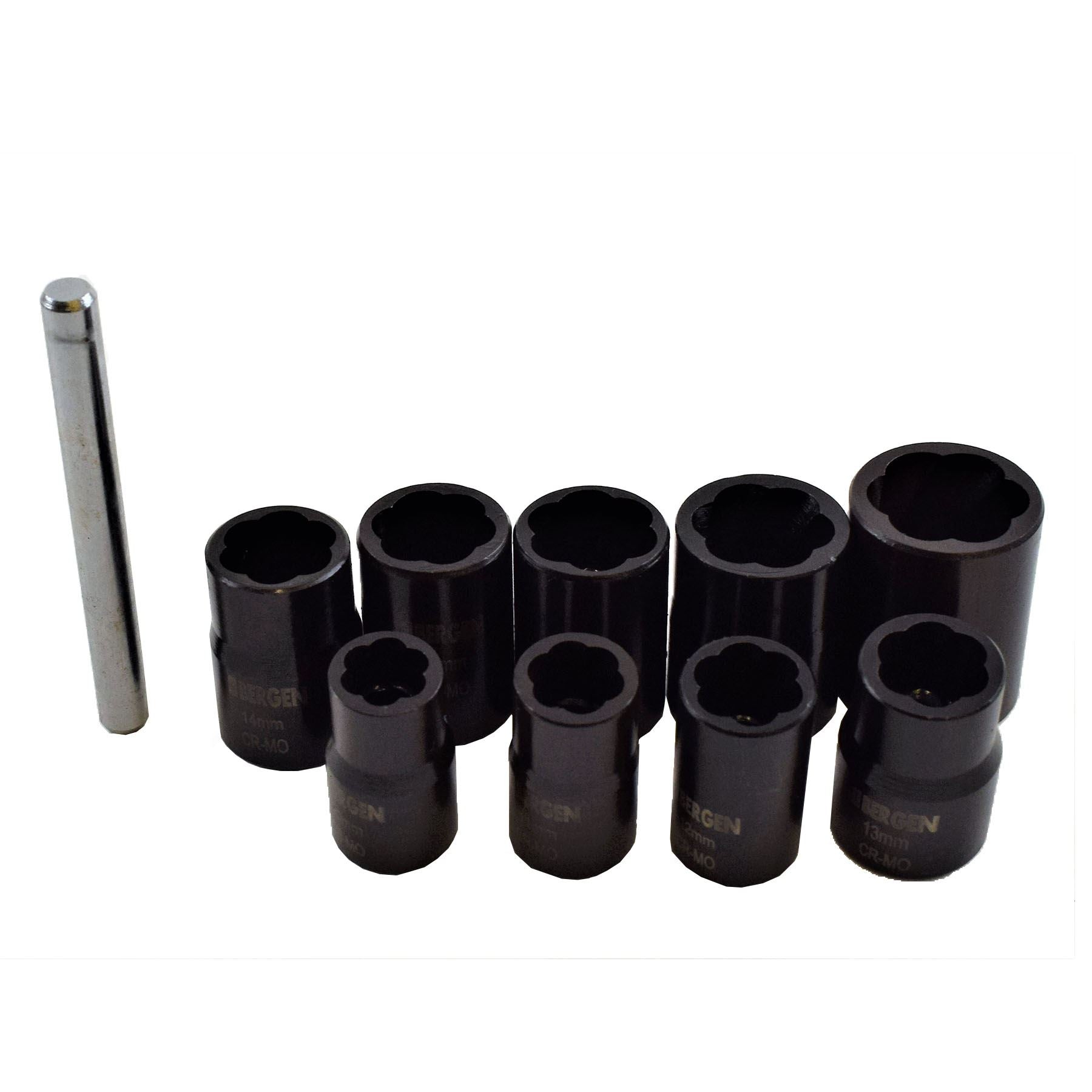 Steckschlüsselsatz für Muttern, Bolzen, Bolzen, Feststellräder, Abzieher, Ausdreher, Satz 10 - 19 mm, 3/8 Zoll Antrieb
