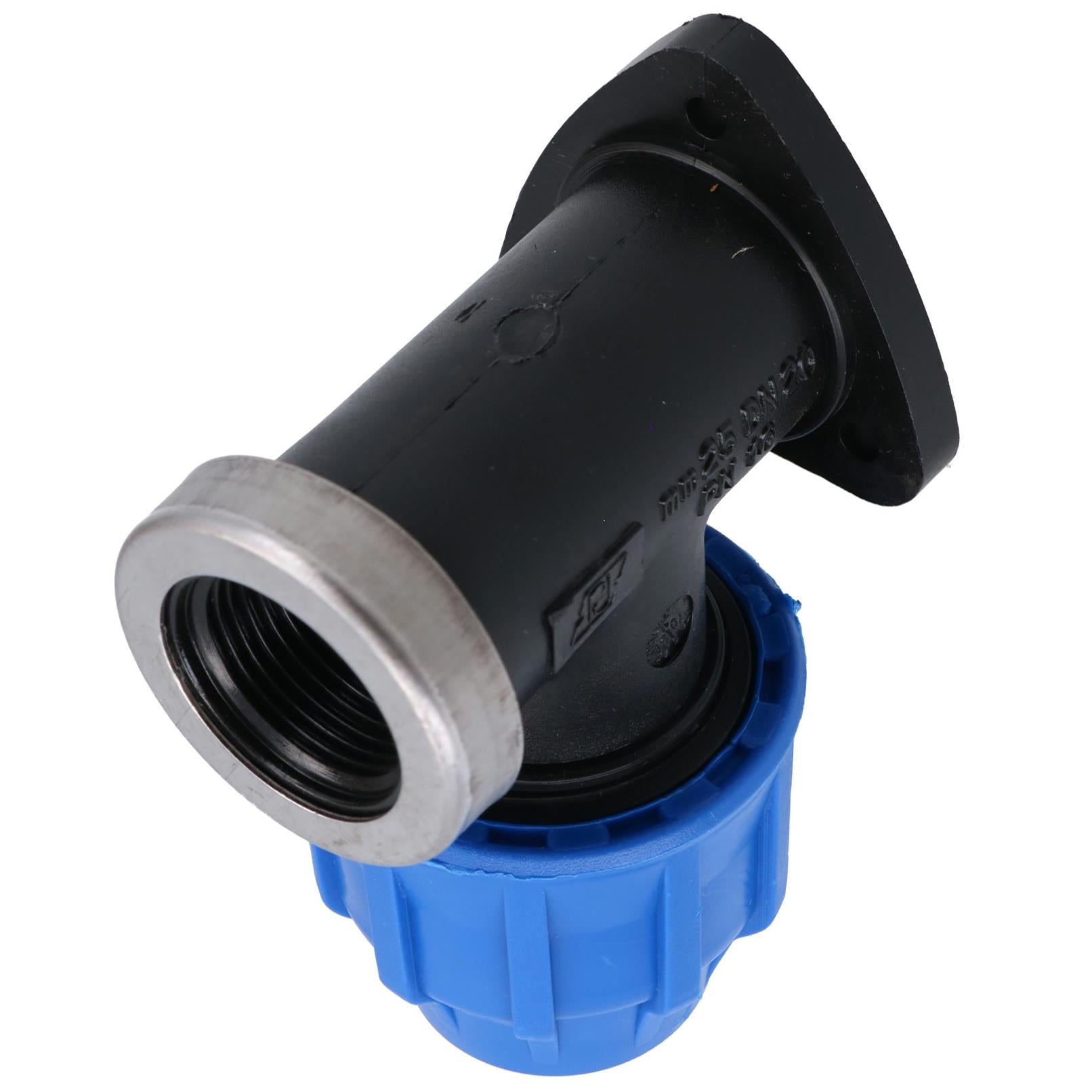 Coude mural en PEMD 25 mm x 3/4 po Raccord de robinet extérieur Connecteur fileté Coude