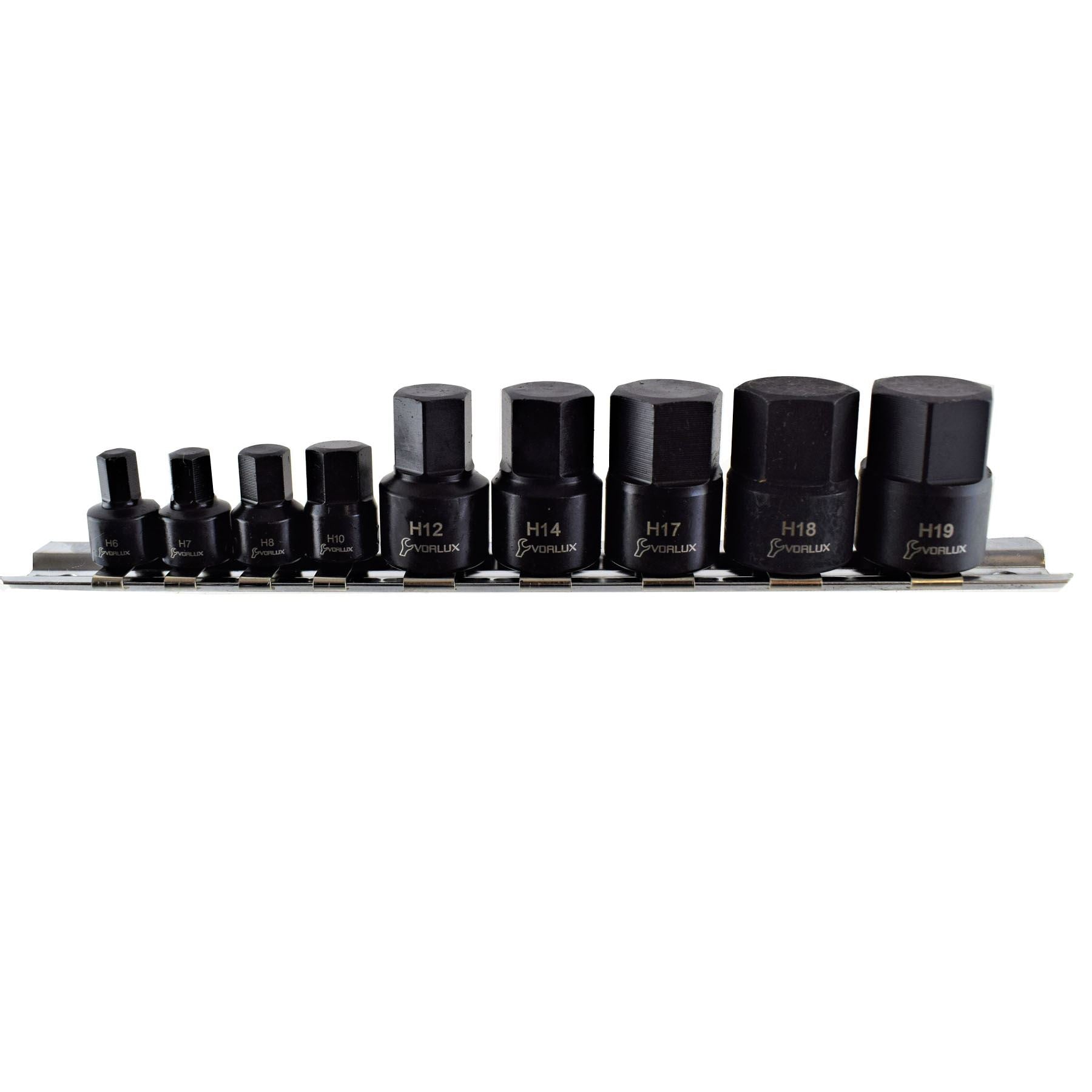 Douilles Allen mâles métriques courtes à six pans creux 1/4" 3/8" 9 pièces 6 mm - 19 mm