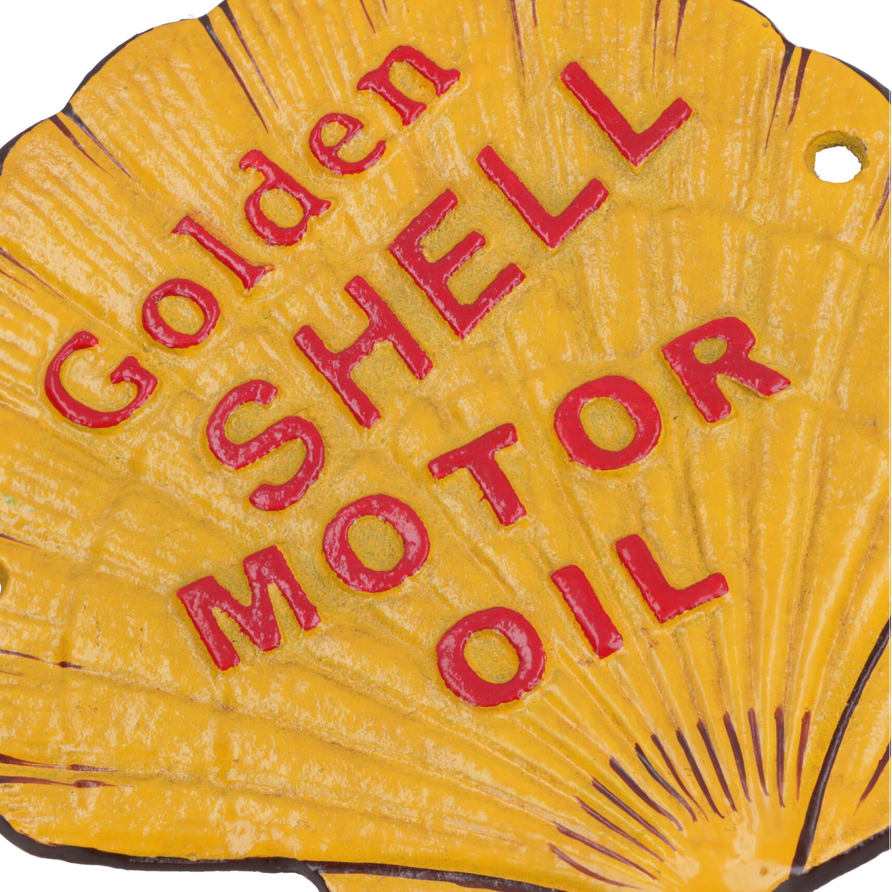 Shell Motor Oil Cast Iron Sign Plaque Door Wall House Fence Gate Post Garden