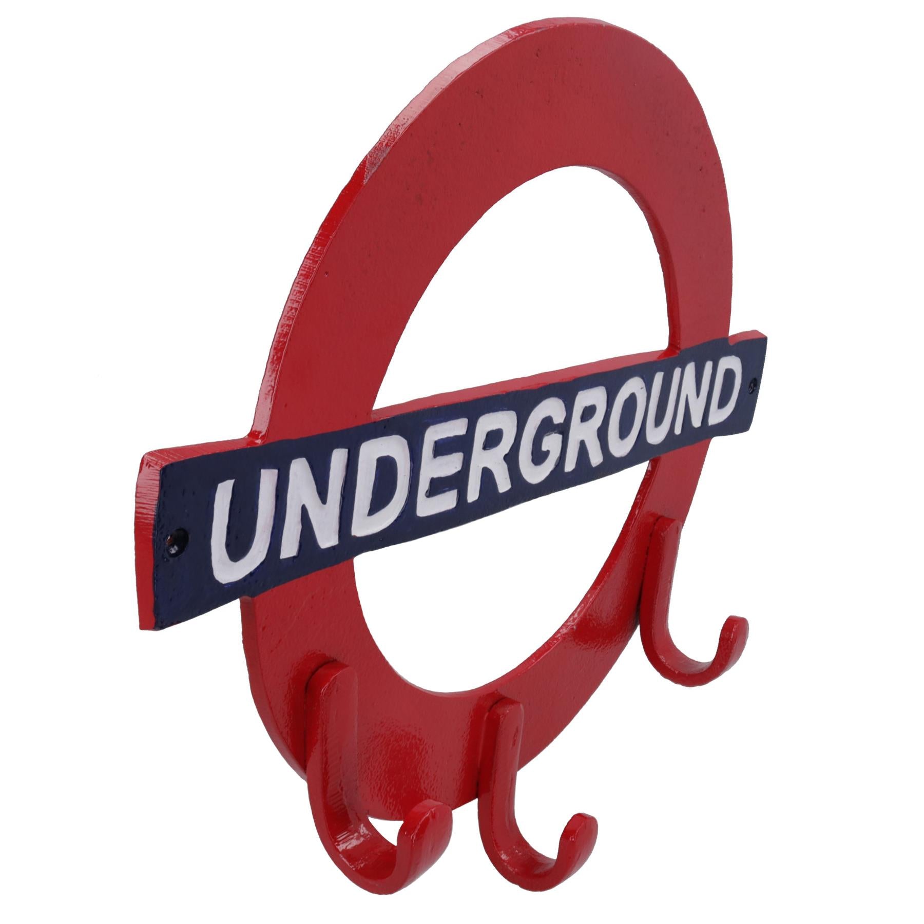 Underground Mantel Jacke Schlüsselhalter Rack 3 Haken Pegs Wand Halle Haus London