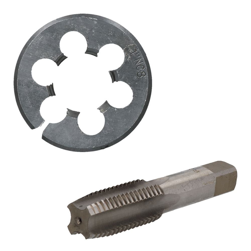 Taraud et filière UNC 3/4" - 1" en acier au tungstène et filière fendue de 50 mm