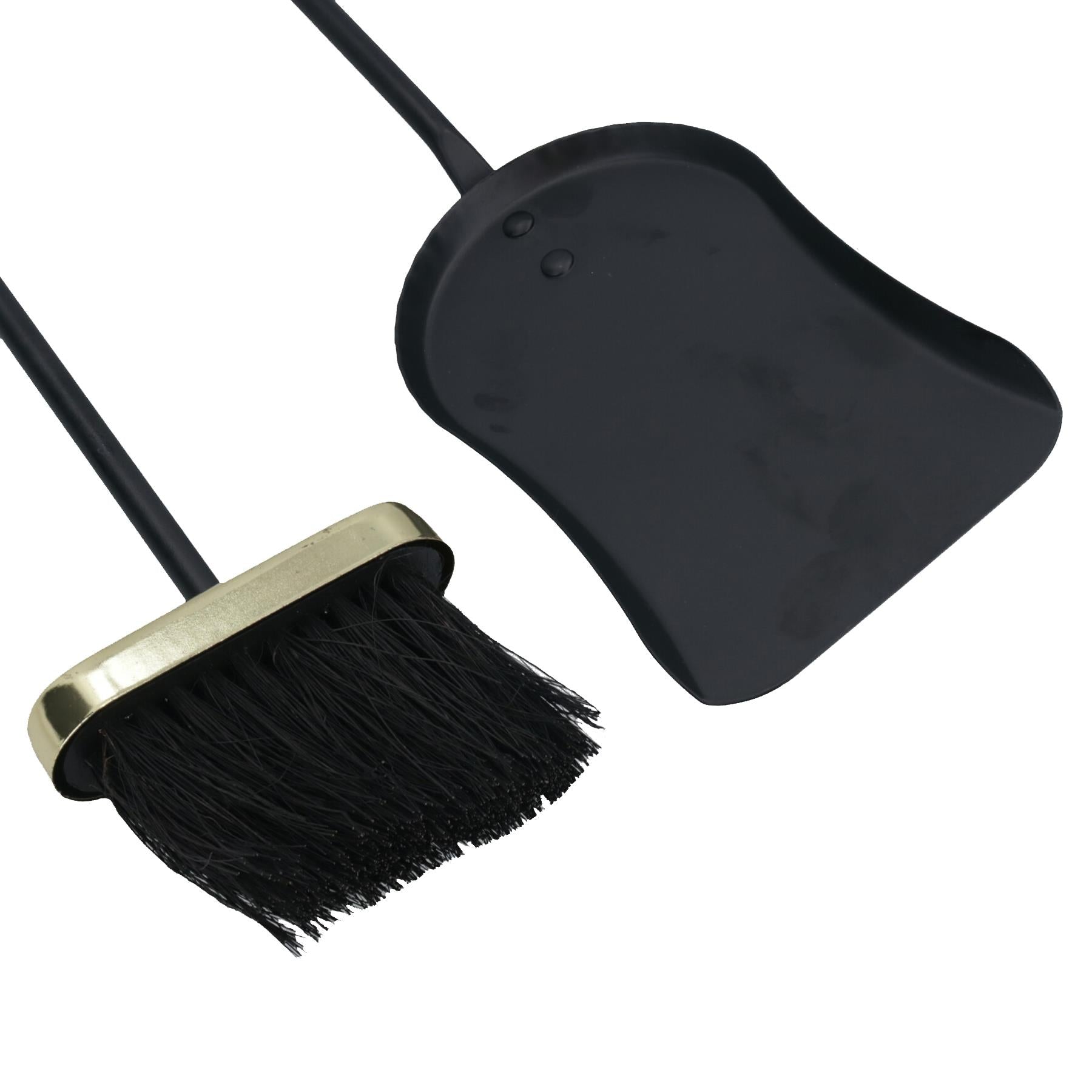 Ensemble de 5 pièces pour cheminée en laiton avec brosse, tisonnier, pelle, pince, brûleur à bûches