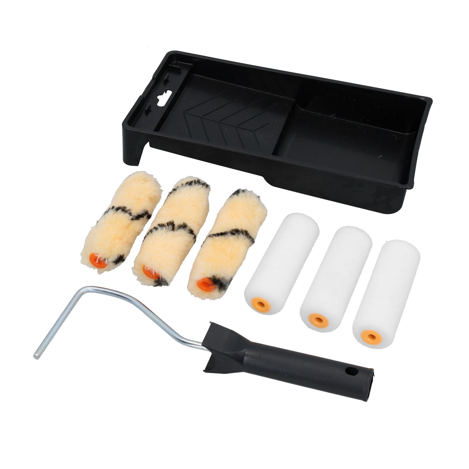 Kit de mini-rouleaux de 4 pouces pour peintures à émulsion brillantes, 6 manchons, peinture, décoration